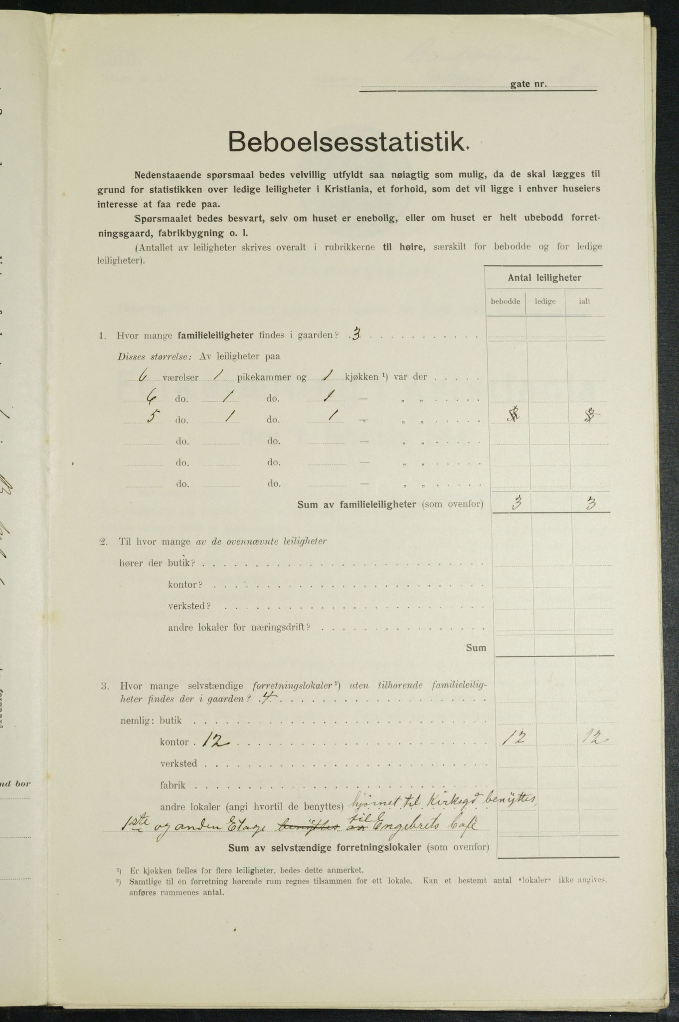 OBA, Kommunal folketelling 1.2.1914 for Kristiania, 1914, s. 3343