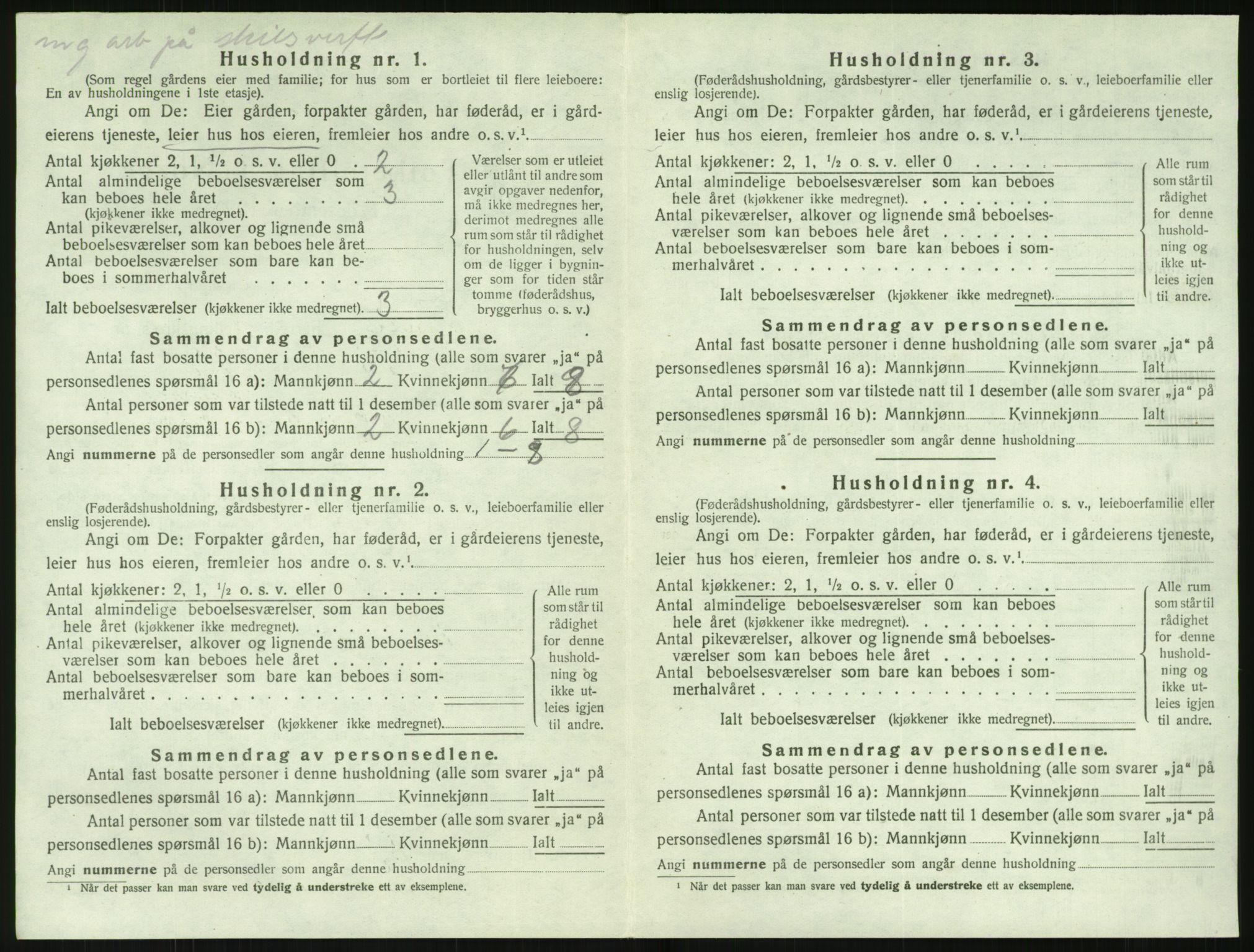 SAK, Folketelling 1920 for 0923 Fjære herred, 1920, s. 492