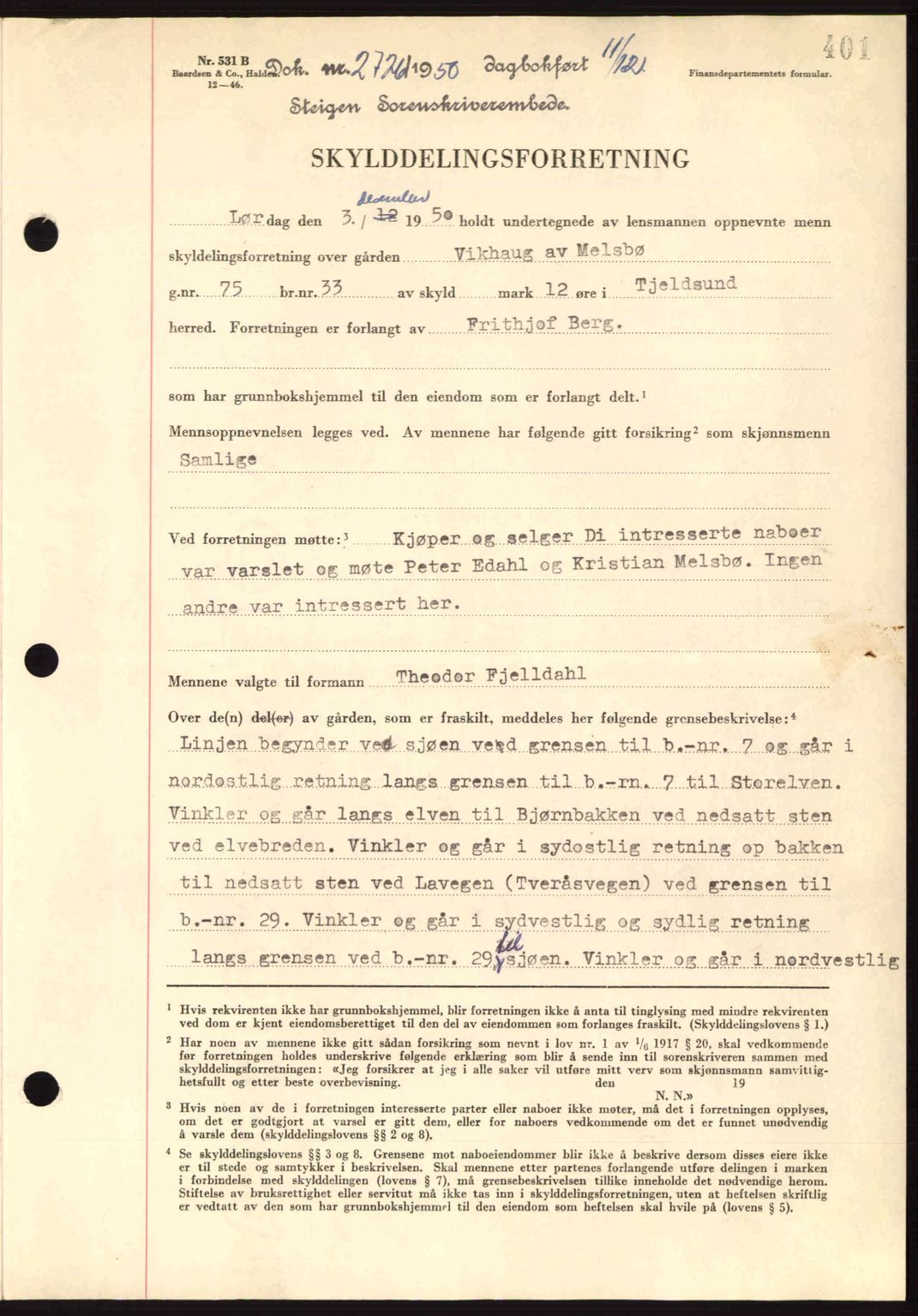 Steigen og Ofoten sorenskriveri, SAT/A-0030/1/2/2C: Pantebok nr. A21, 1950-1950, Dagboknr: 2726/1950