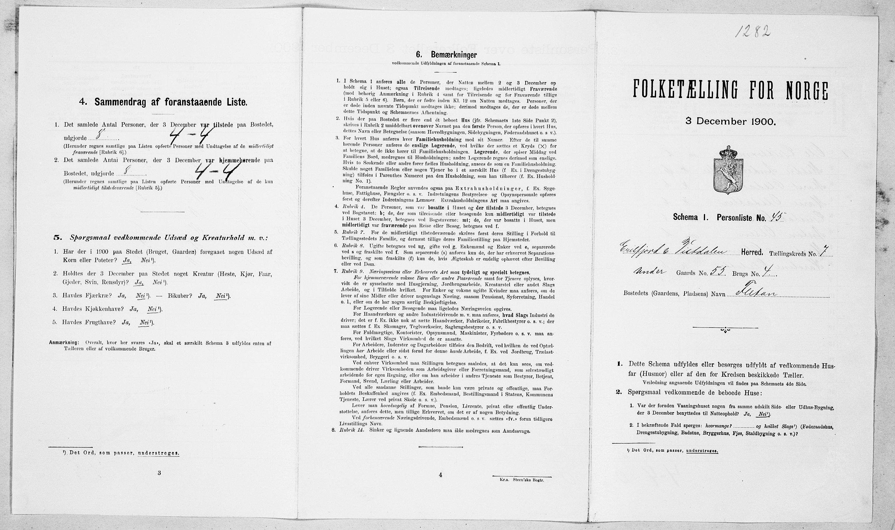 SAT, Folketelling 1900 for 1542 Eresfjord og Vistdal herred, 1900, s. 516