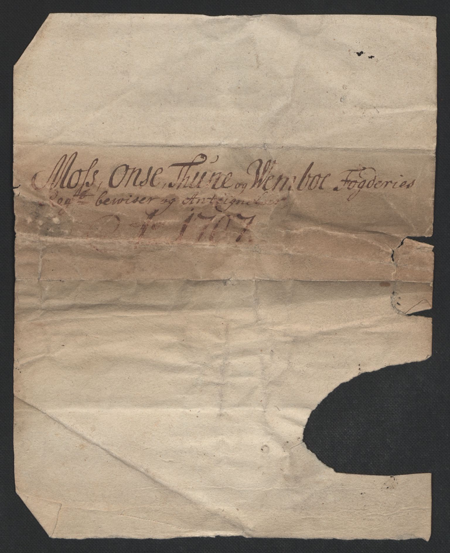 Rentekammeret inntil 1814, Reviderte regnskaper, Fogderegnskap, RA/EA-4092/R04/L0134: Fogderegnskap Moss, Onsøy, Tune, Veme og Åbygge, 1707-1708, s. 3