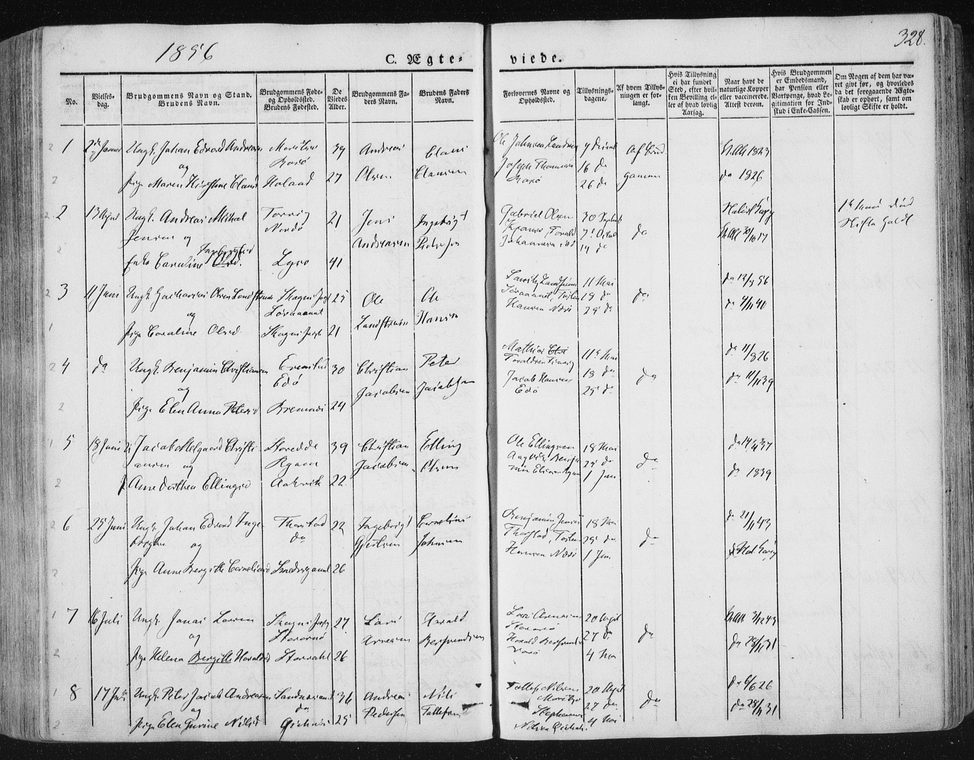 Ministerialprotokoller, klokkerbøker og fødselsregistre - Nord-Trøndelag, SAT/A-1458/784/L0669: Ministerialbok nr. 784A04, 1829-1859, s. 328