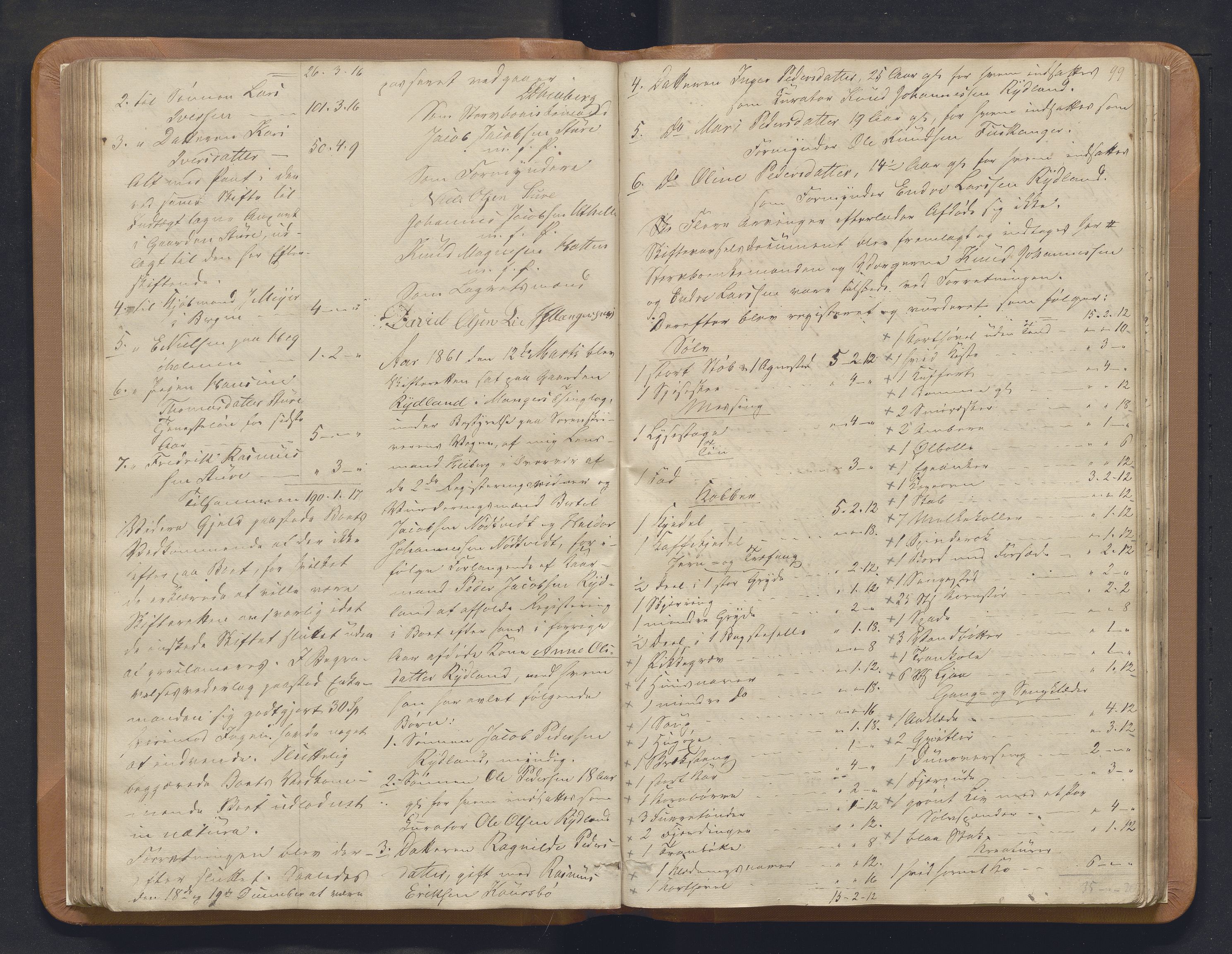 Nordhordland sorenskrivar, AV/SAB-A-2901/1/H/Hb/L0020: Registreringsprotokollar, 1859-1865, s. 98-99