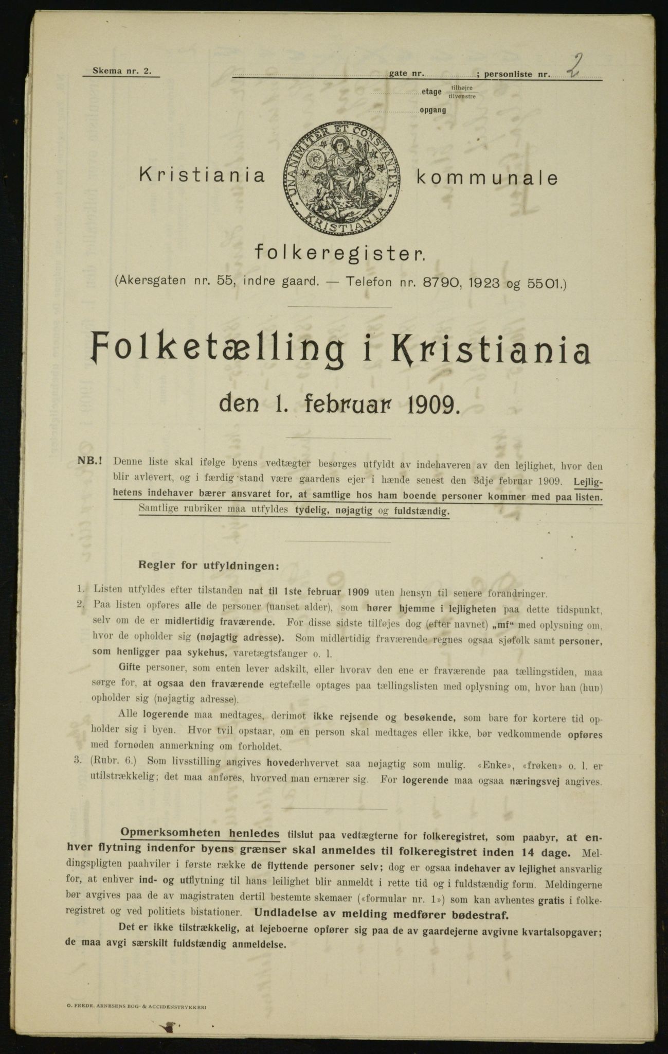 OBA, Kommunal folketelling 1.2.1909 for Kristiania kjøpstad, 1909, s. 87393