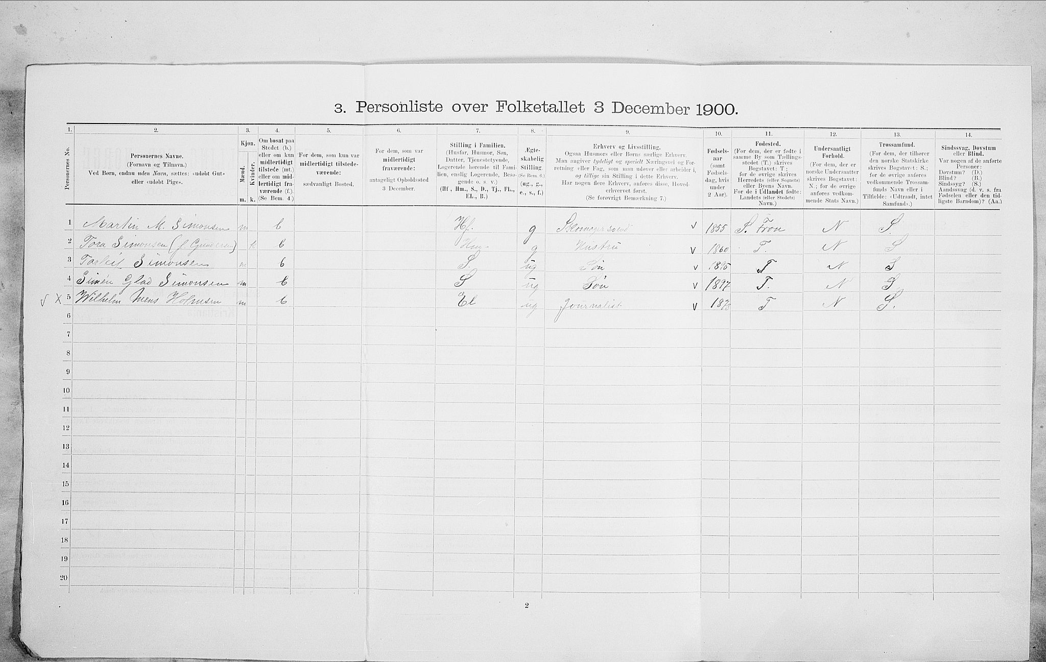 SAO, Folketelling 1900 for 0301 Kristiania kjøpstad, 1900, s. 93774