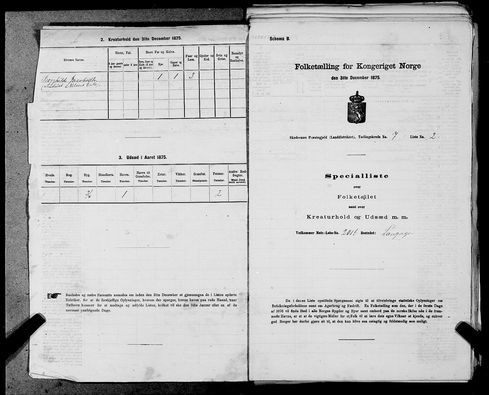 SAST, Folketelling 1875 for 1150L Skudenes prestegjeld, Falnes sokn, Åkra sokn og Ferkingstad sokn, 1875, s. 920