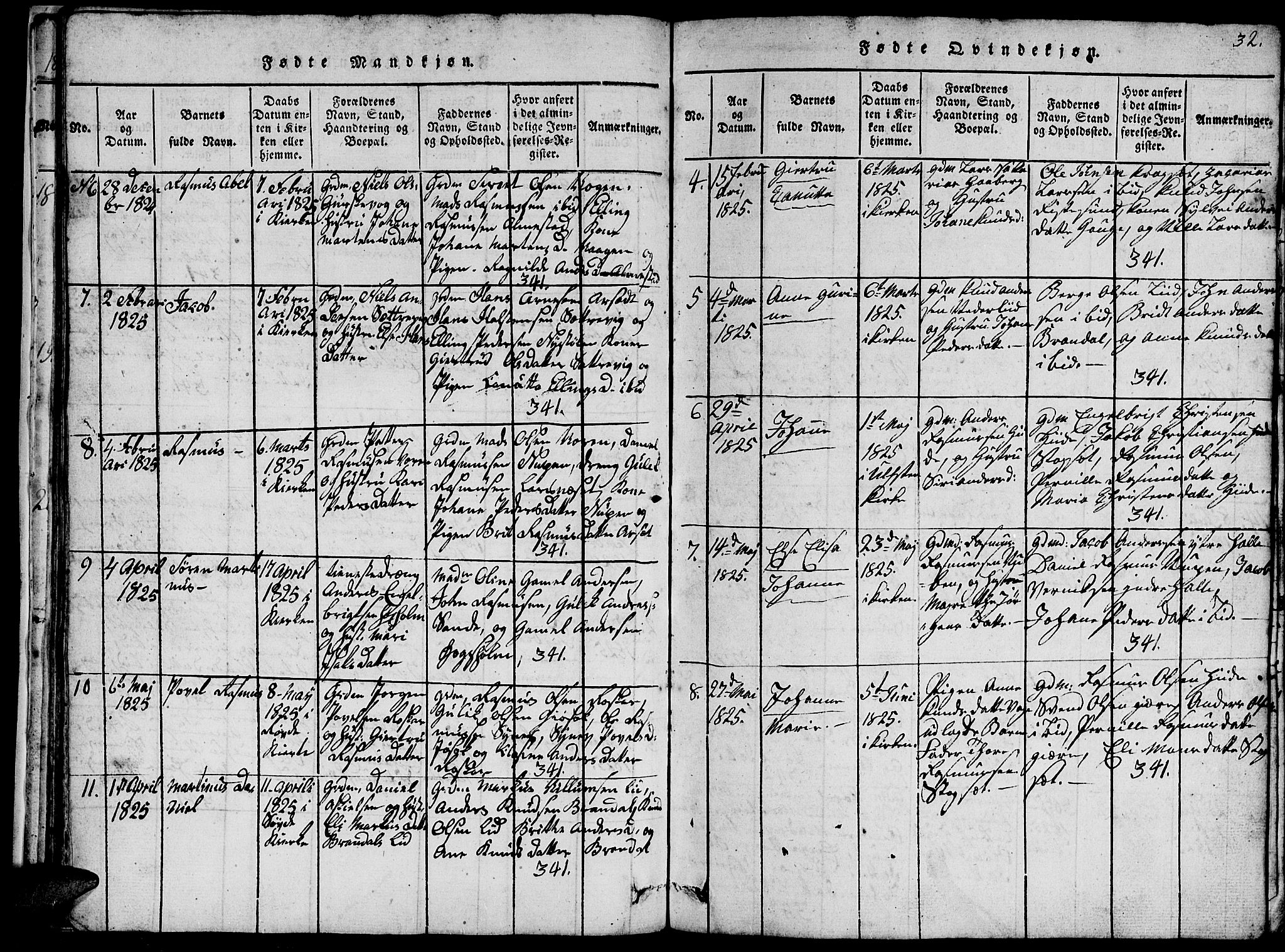 Ministerialprotokoller, klokkerbøker og fødselsregistre - Møre og Romsdal, SAT/A-1454/503/L0046: Klokkerbok nr. 503C01, 1816-1842, s. 32
