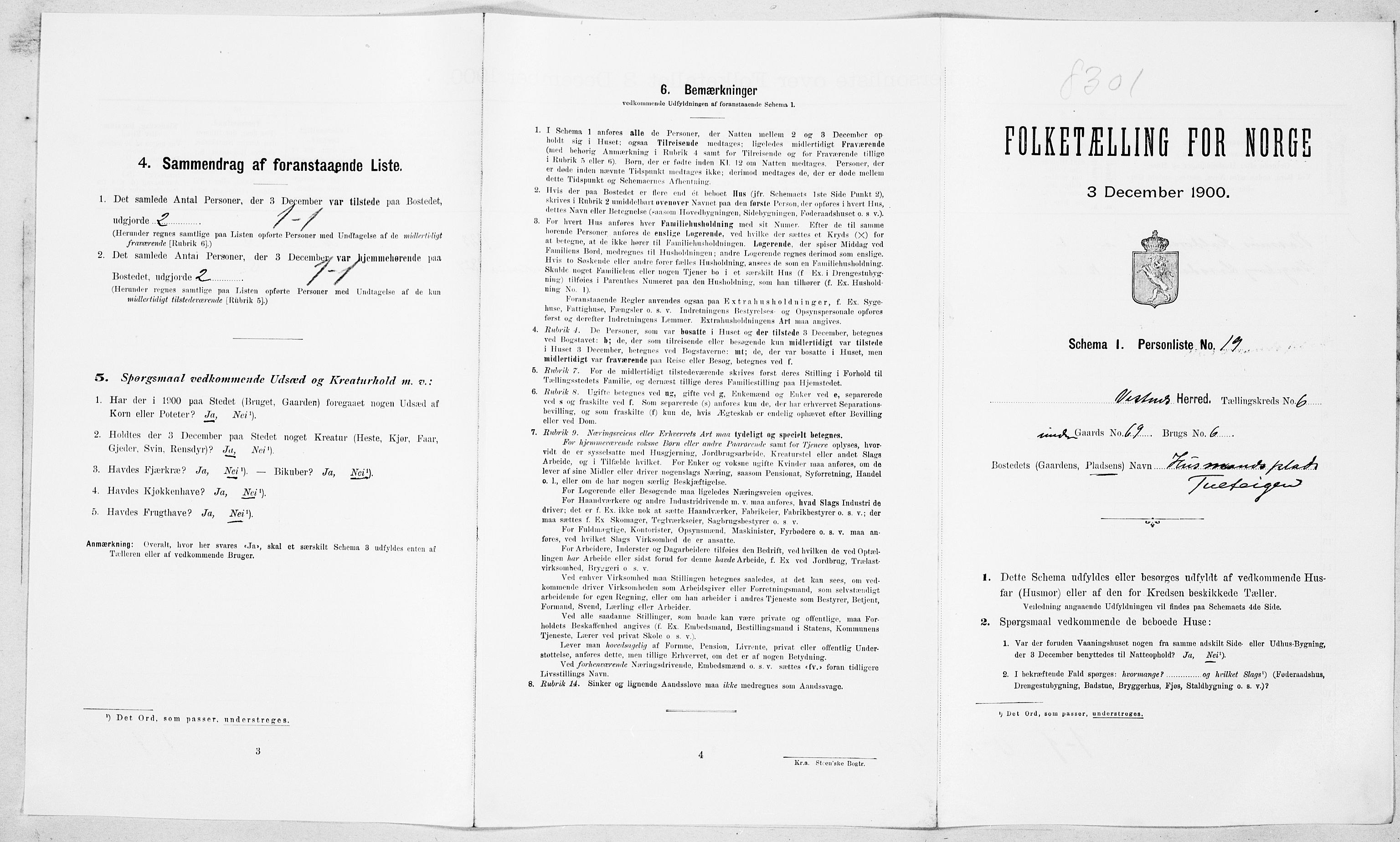 SAT, Folketelling 1900 for 1535 Vestnes herred, 1900, s. 649