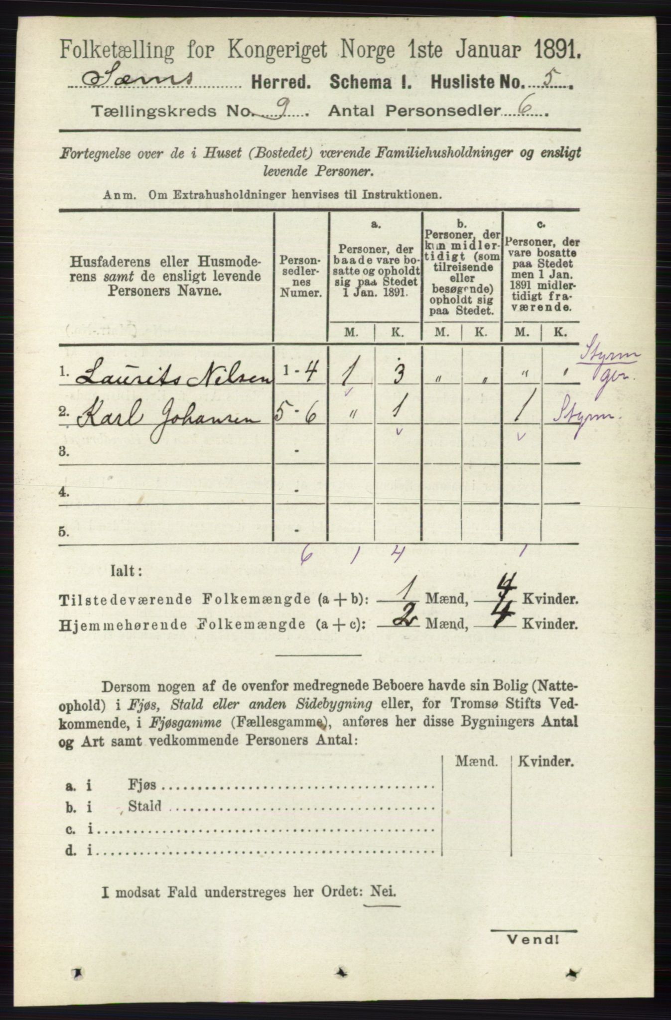 RA, Folketelling 1891 for 0721 Sem herred, 1891, s. 4159