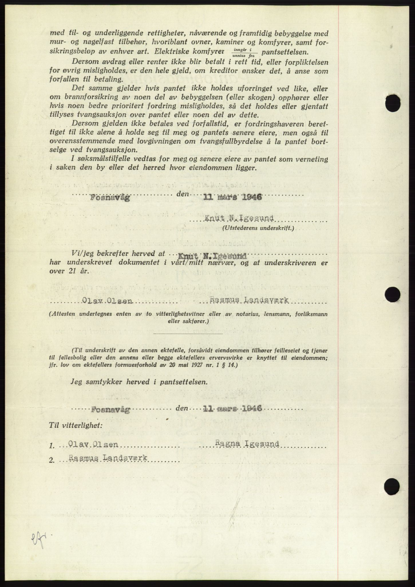 Søre Sunnmøre sorenskriveri, AV/SAT-A-4122/1/2/2C/L0114: Pantebok nr. 1-2B, 1943-1947, Dagboknr: 230/1946