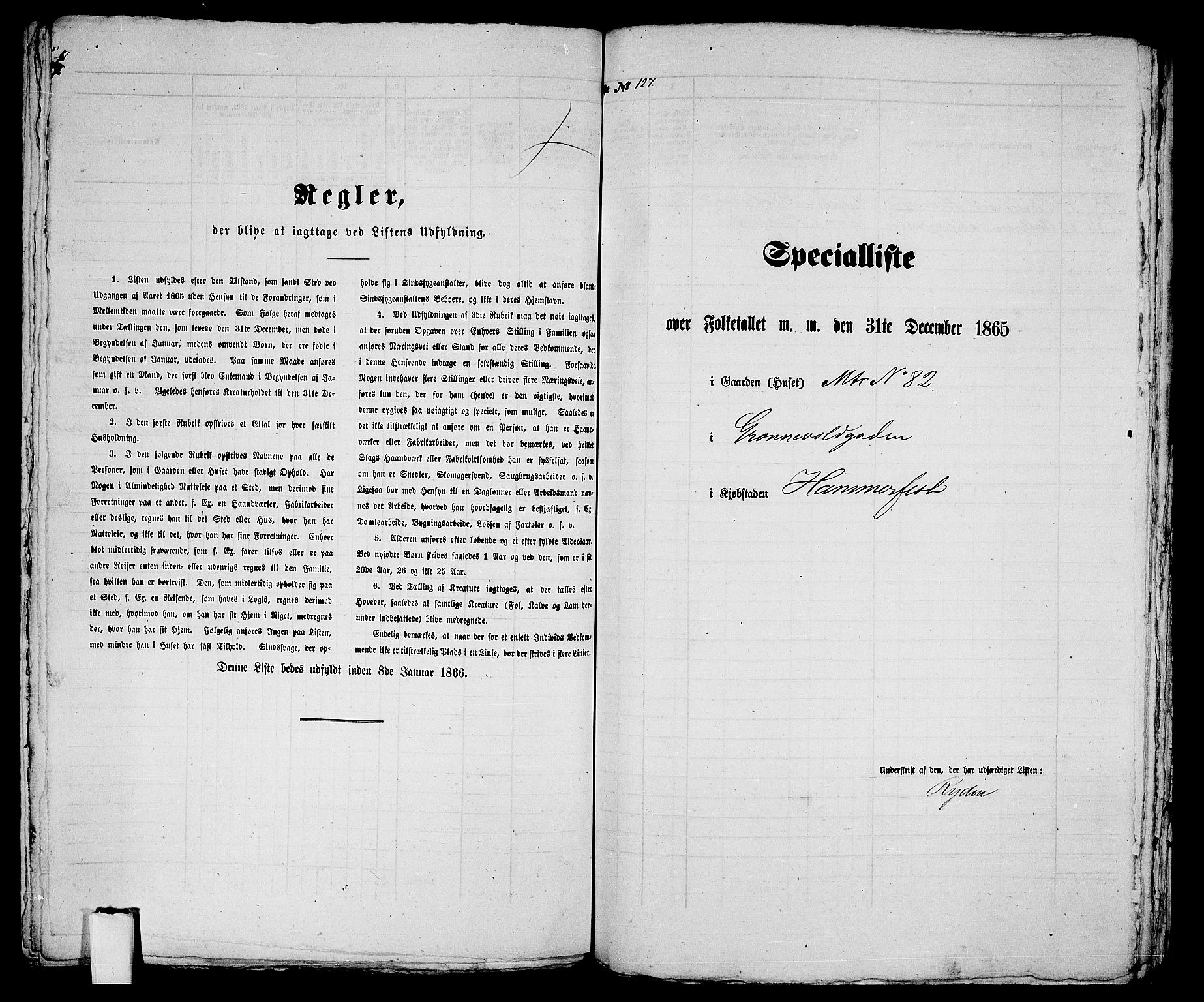 RA, Folketelling 1865 for 2001B Hammerfest prestegjeld, Hammerfest kjøpstad, 1865, s. 261