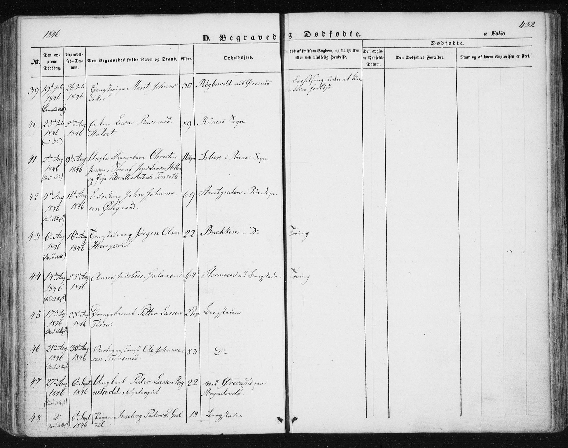 Ministerialprotokoller, klokkerbøker og fødselsregistre - Sør-Trøndelag, SAT/A-1456/681/L0931: Ministerialbok nr. 681A09, 1845-1859, s. 432