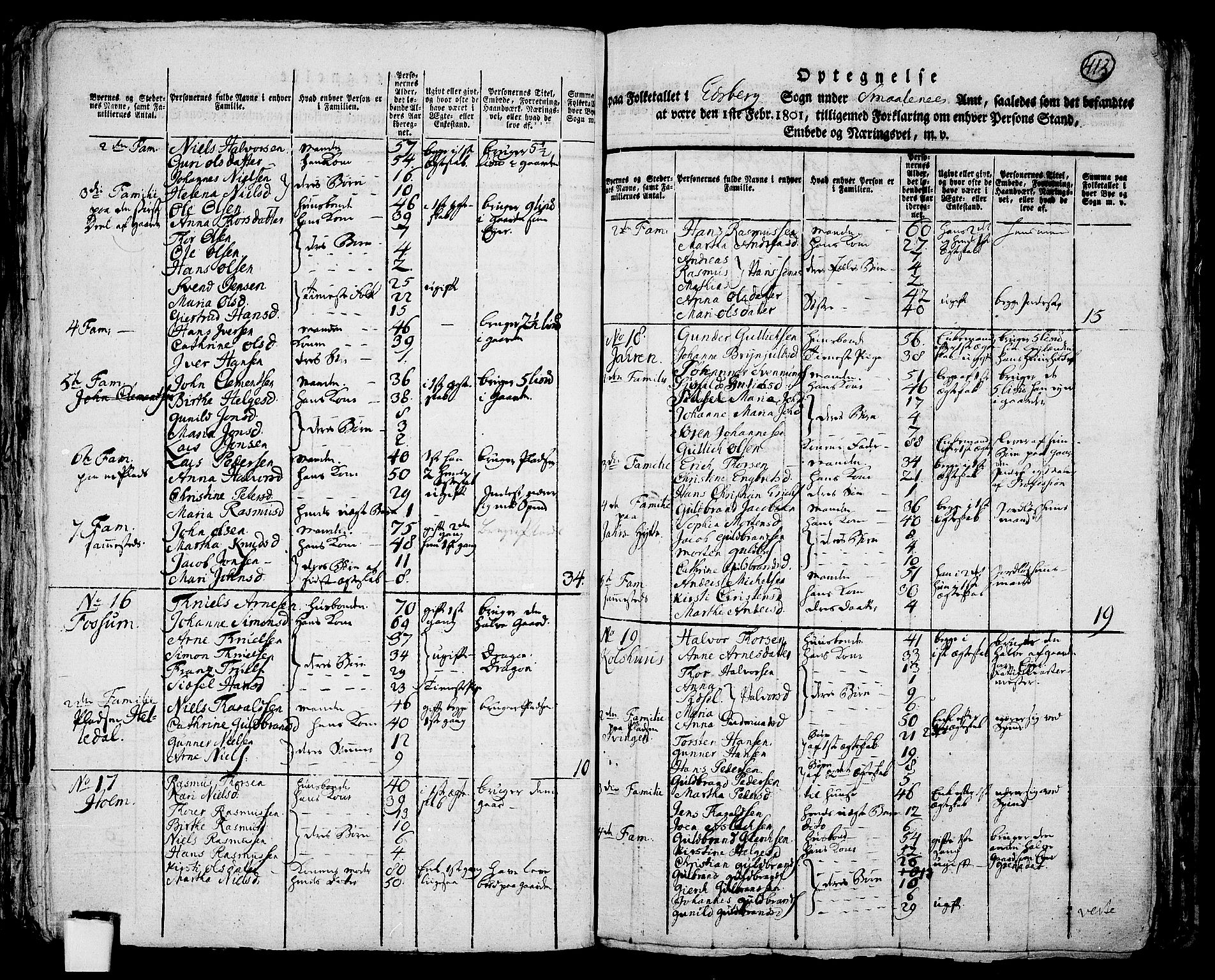 RA, Folketelling 1801 for 0125P Eidsberg prestegjeld, 1801, s. 412b-413a