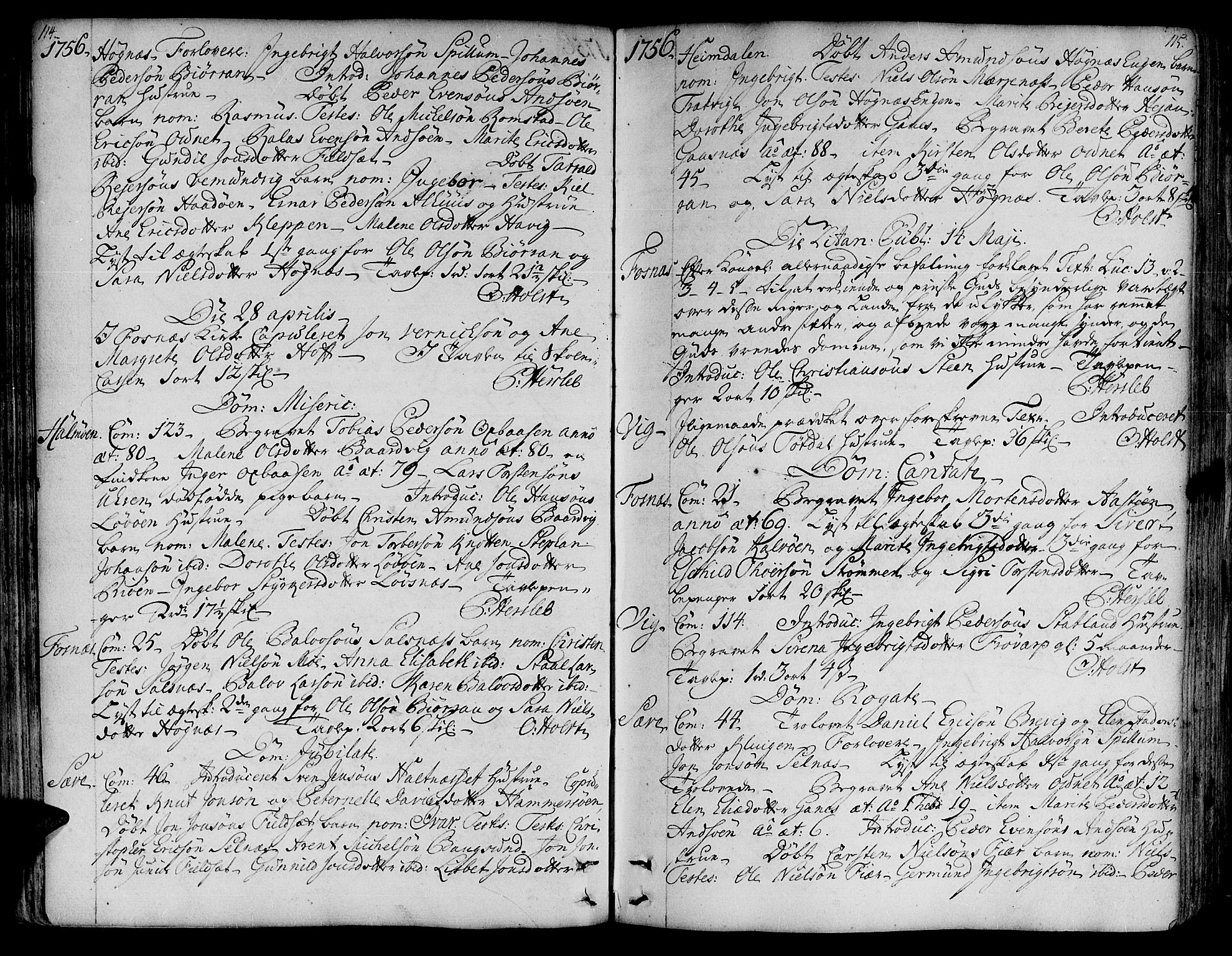 Ministerialprotokoller, klokkerbøker og fødselsregistre - Nord-Trøndelag, AV/SAT-A-1458/773/L0607: Ministerialbok nr. 773A01, 1751-1783, s. 114-115