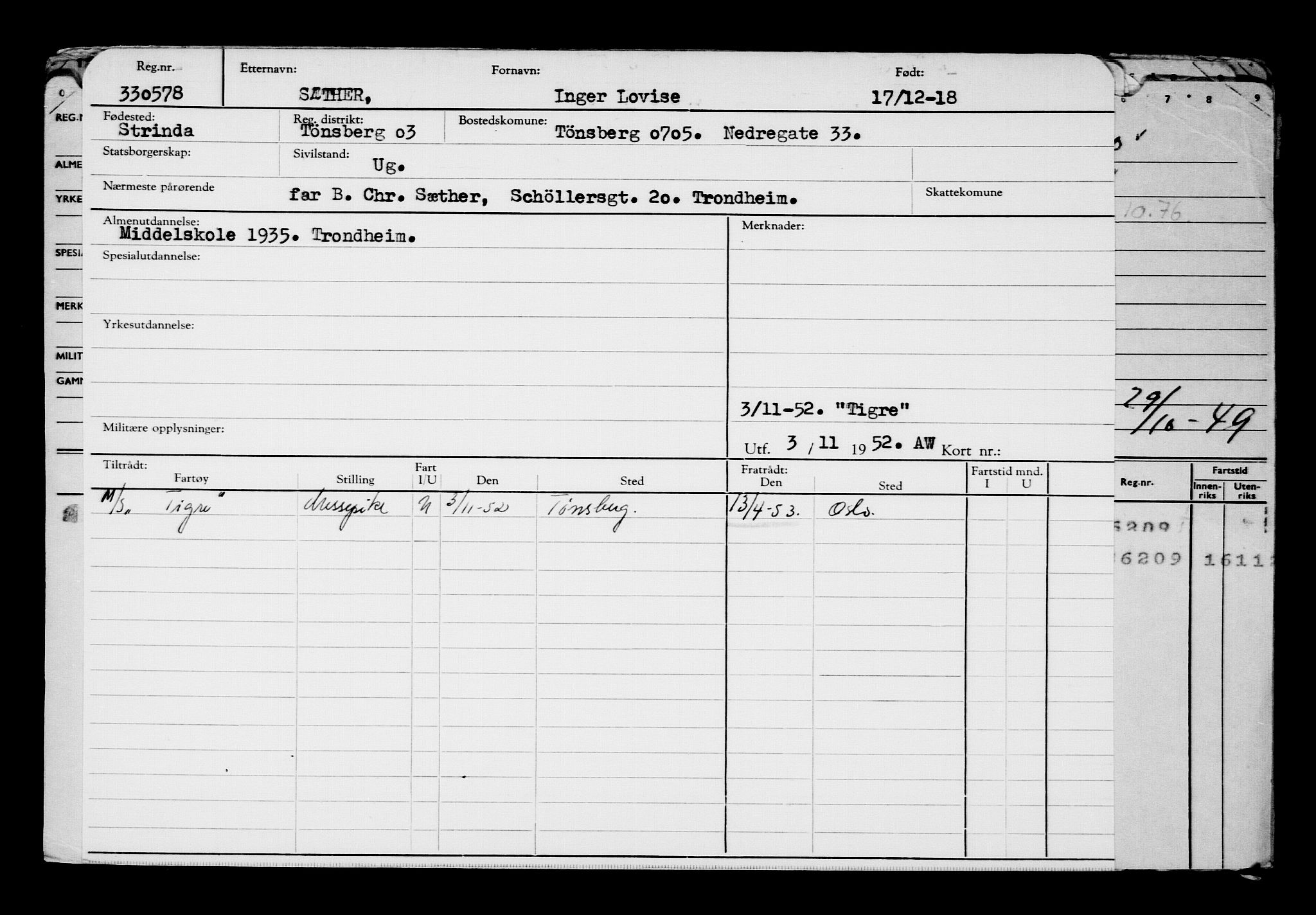 Direktoratet for sjømenn, AV/RA-S-3545/G/Gb/L0164: Hovedkort, 1918, s. 711