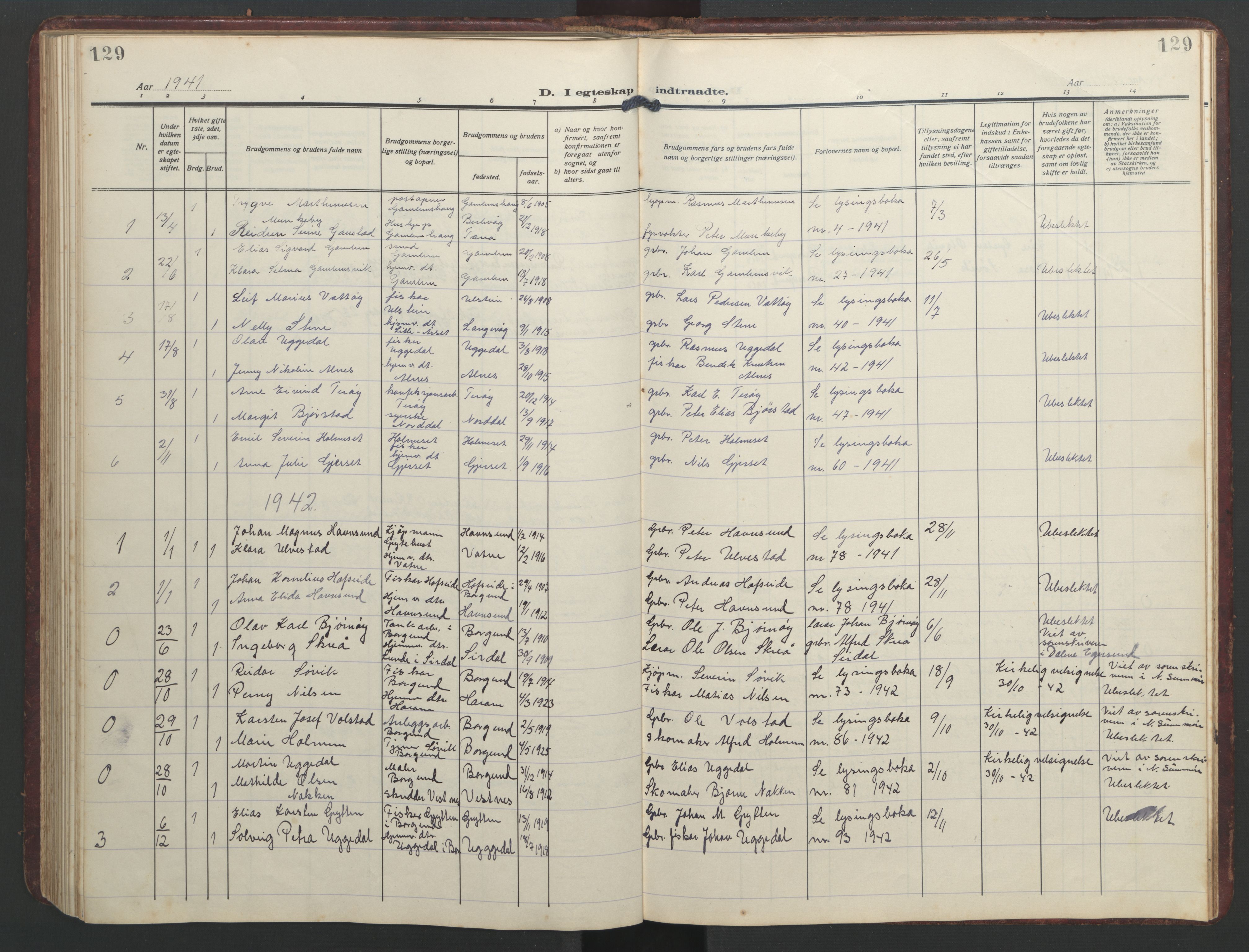 Ministerialprotokoller, klokkerbøker og fødselsregistre - Møre og Romsdal, SAT/A-1454/526/L0384: Klokkerbok nr. 526C01, 1917-1952, s. 129