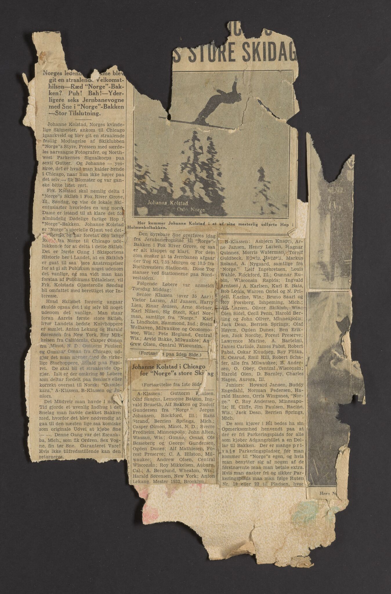  Kolstad, Johanne, AV/RA-PA-2118/U/Ua/L0001: Tapetboka (Scrap Book) med løse blader og avisutklipp, 1911-1939