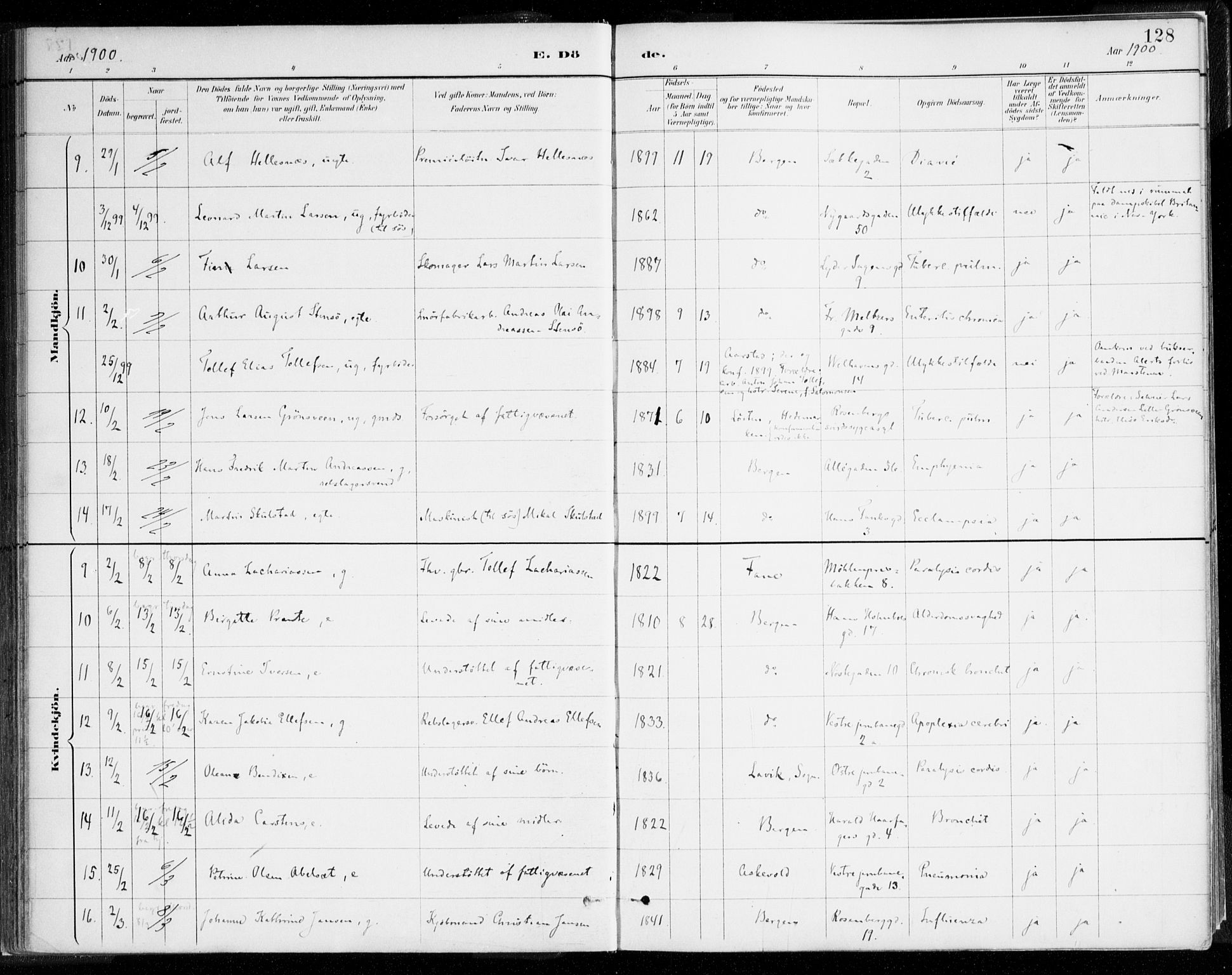 Johanneskirken sokneprestembete, AV/SAB-A-76001/H/Haa/L0019: Ministerialbok nr. E 1, 1885-1915, s. 128