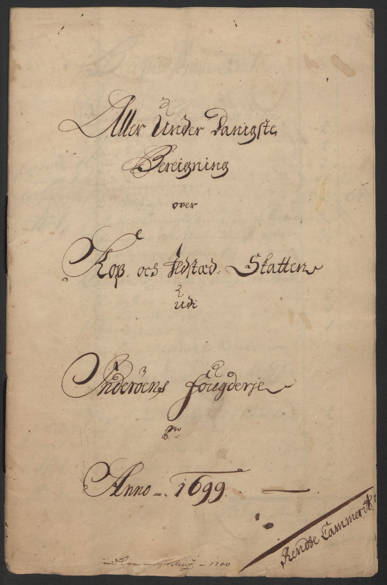 Rentekammeret inntil 1814, Reviderte regnskaper, Fogderegnskap, AV/RA-EA-4092/R63/L4310: Fogderegnskap Inderøy, 1698-1699, s. 333