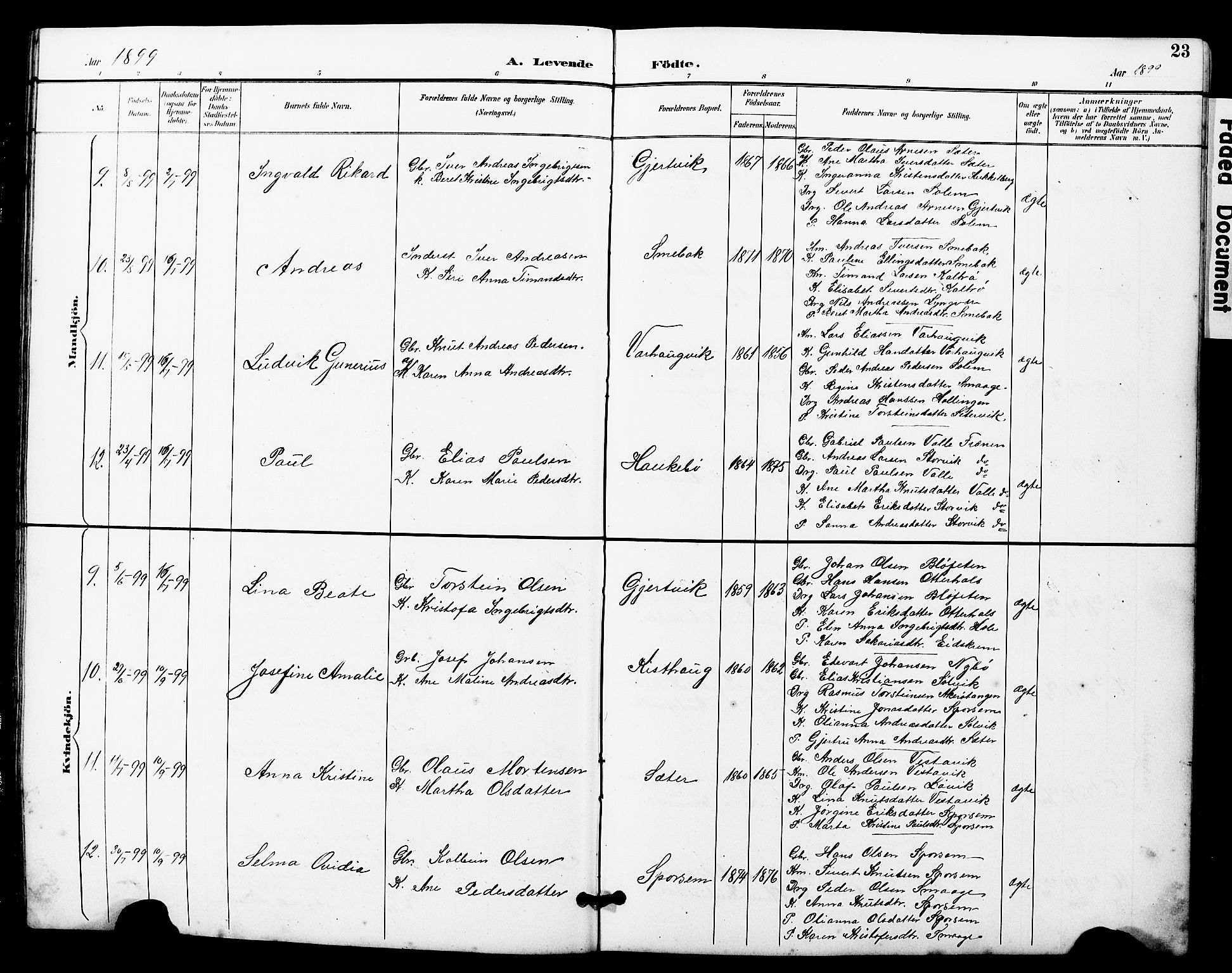 Ministerialprotokoller, klokkerbøker og fødselsregistre - Møre og Romsdal, AV/SAT-A-1454/560/L0725: Klokkerbok nr. 560C02, 1895-1930, s. 23