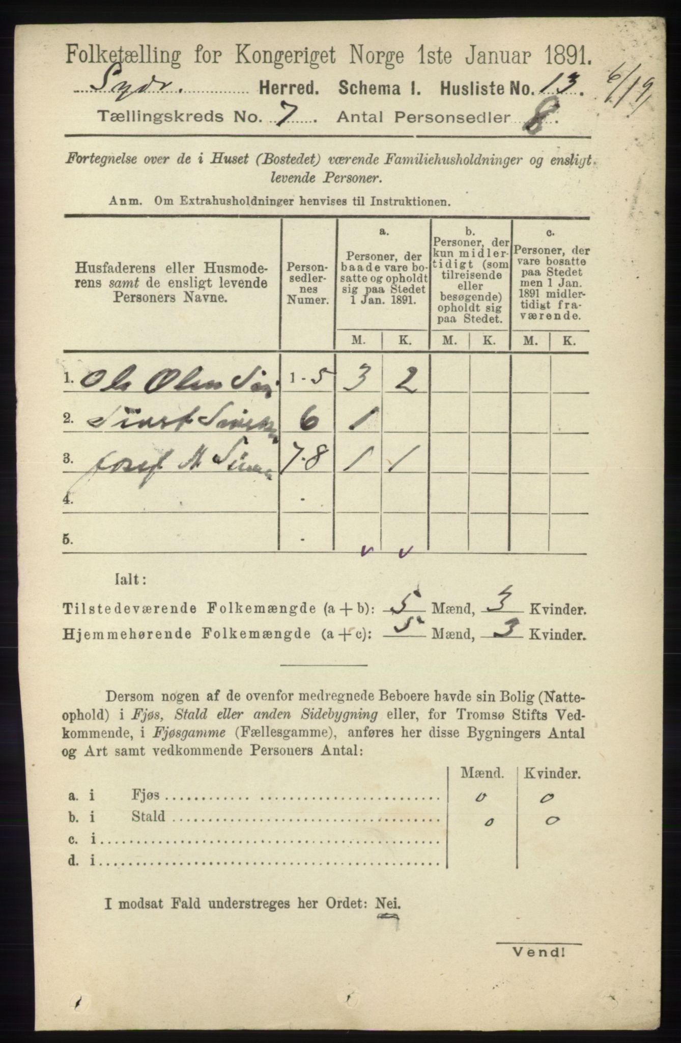 RA, Folketelling 1891 for 2030 Sør-Varanger herred, 1891, s. 2240