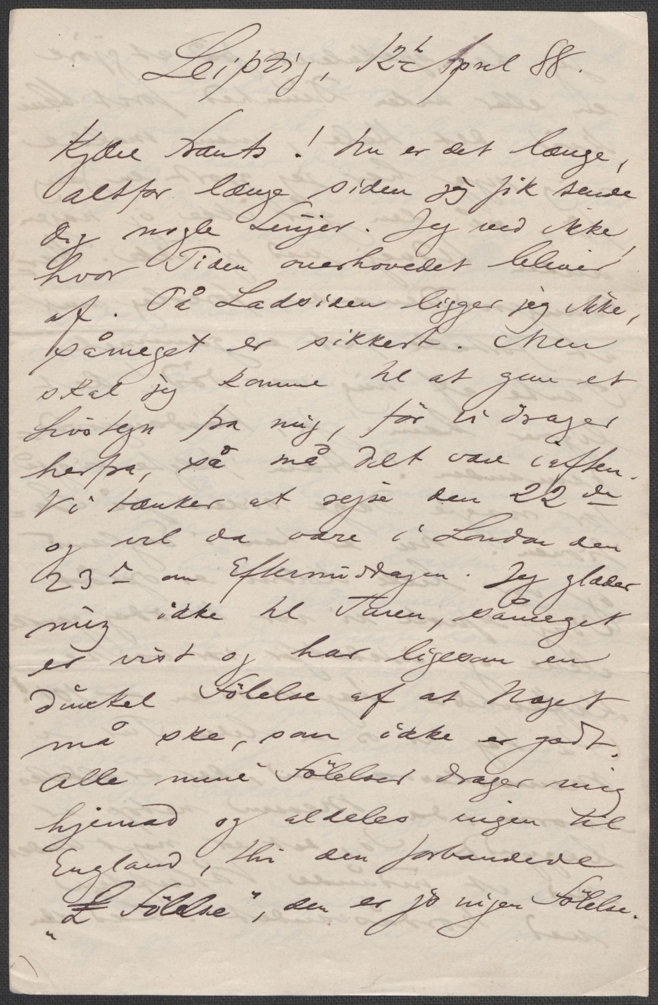 Beyer, Frants, RA/PA-0132/F/L0001: Brev fra Edvard Grieg til Frantz Beyer og "En del optegnelser som kan tjene til kommentar til brevene" av Marie Beyer, 1872-1907, s. 274