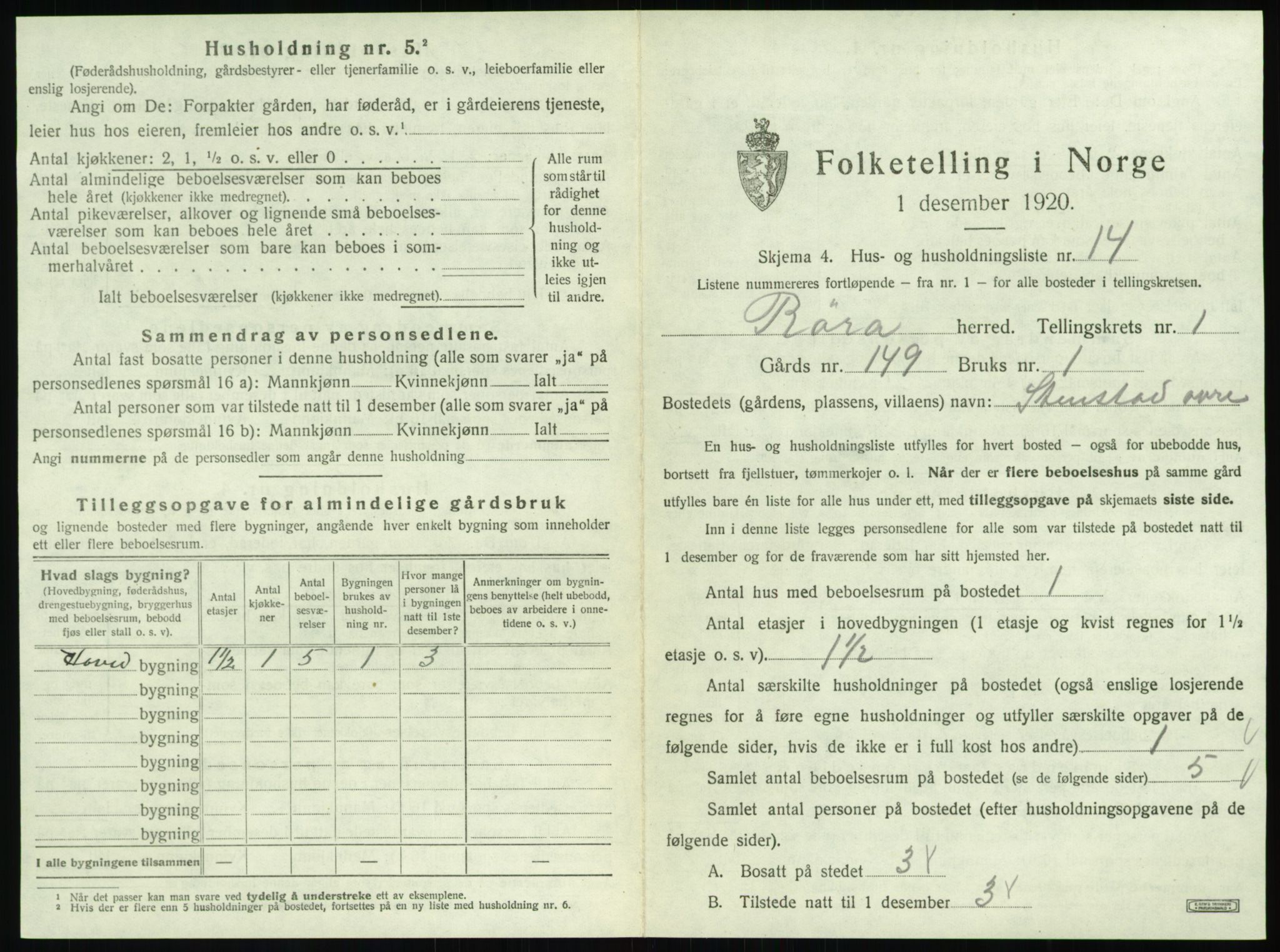 SAT, Folketelling 1920 for 1730 Røra herred, 1920, s. 49