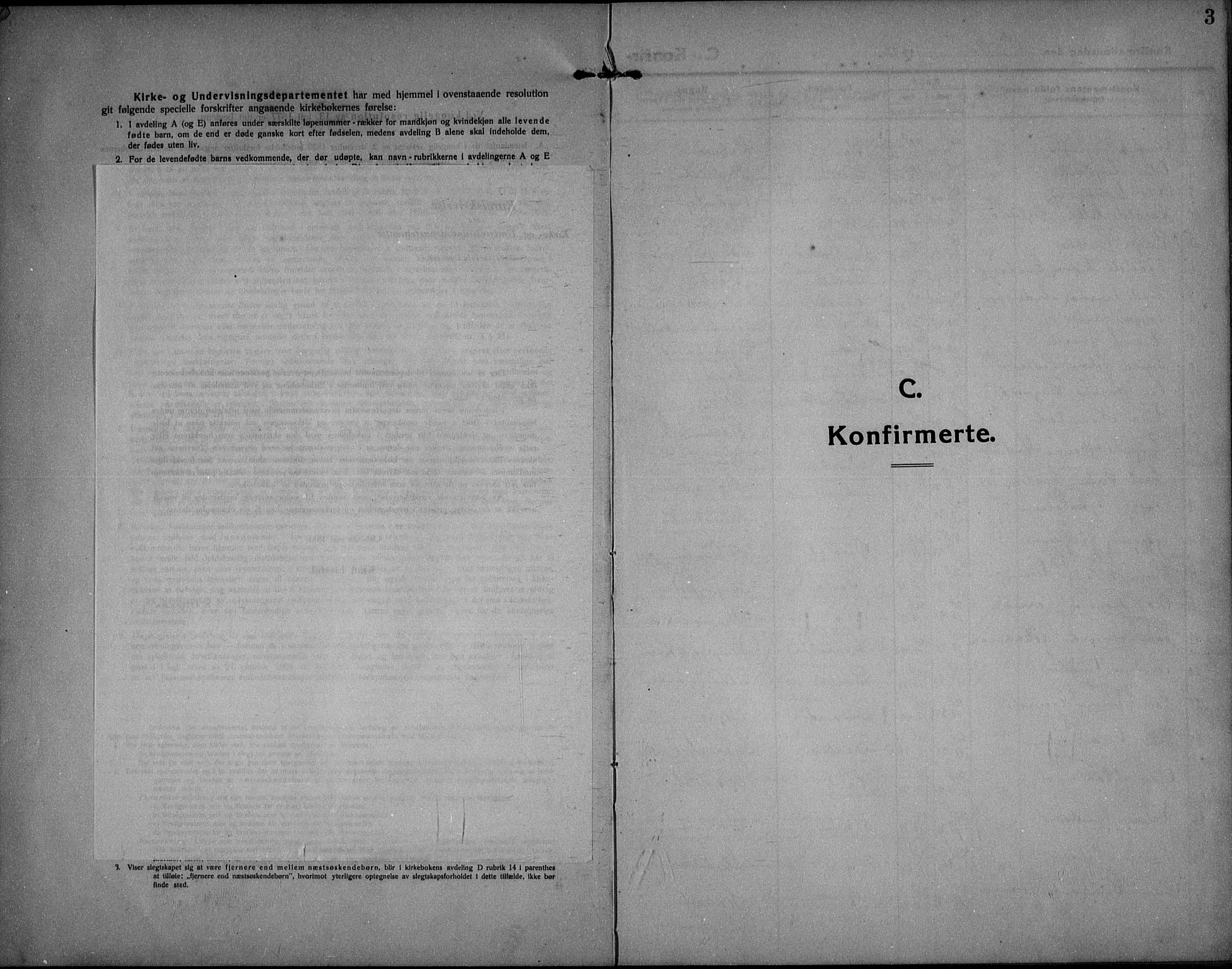 Barbu sokneprestkontor, SAK/1111-0003/F/Fb/L0004: Klokkerbok nr. B 4, 1911-1936, s. 3
