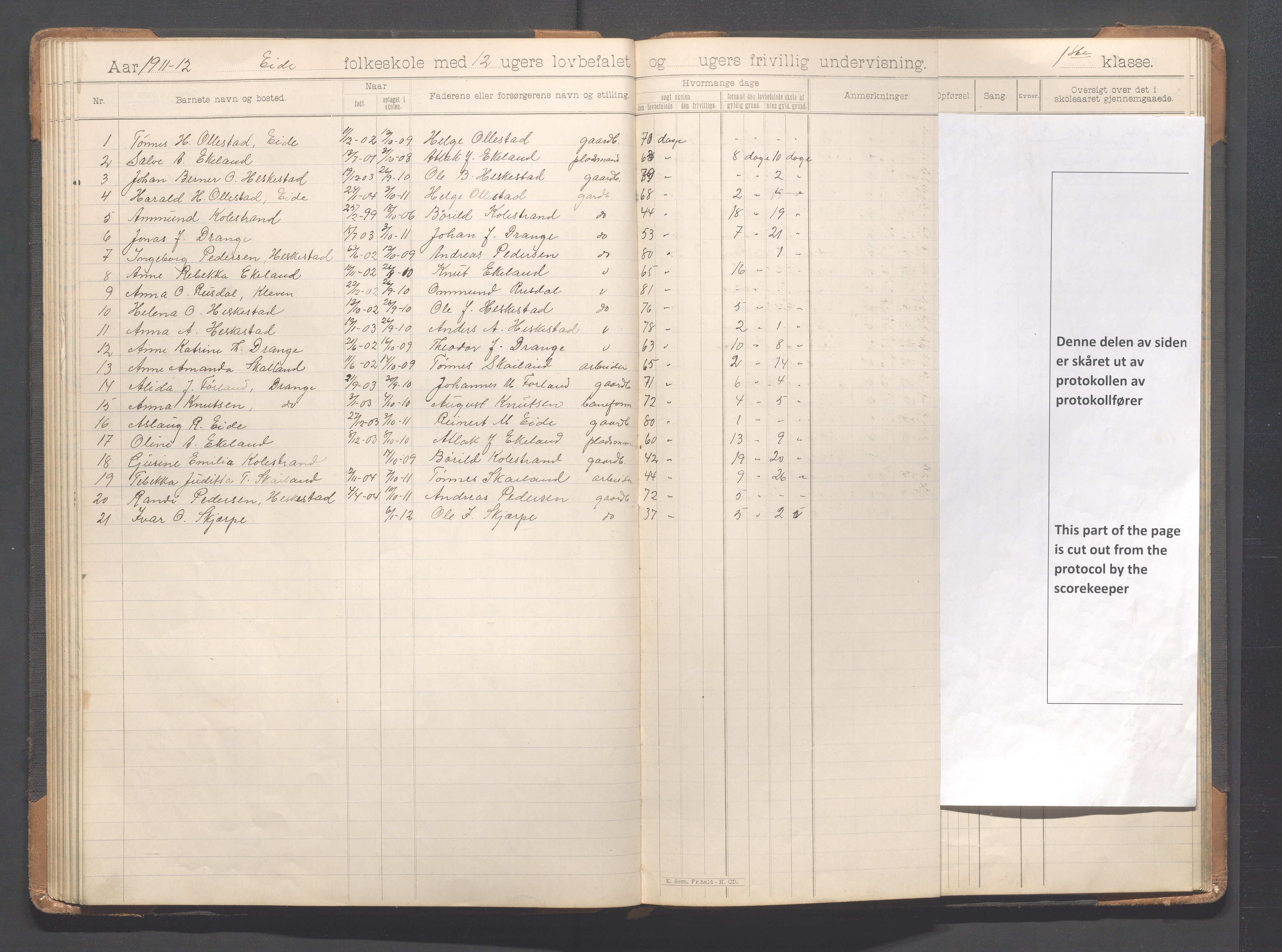 Heskestad kommune - Eide skole, IKAR/K-101744/H/L0001: Skoleprotokoll, 1898-1922, s. 57