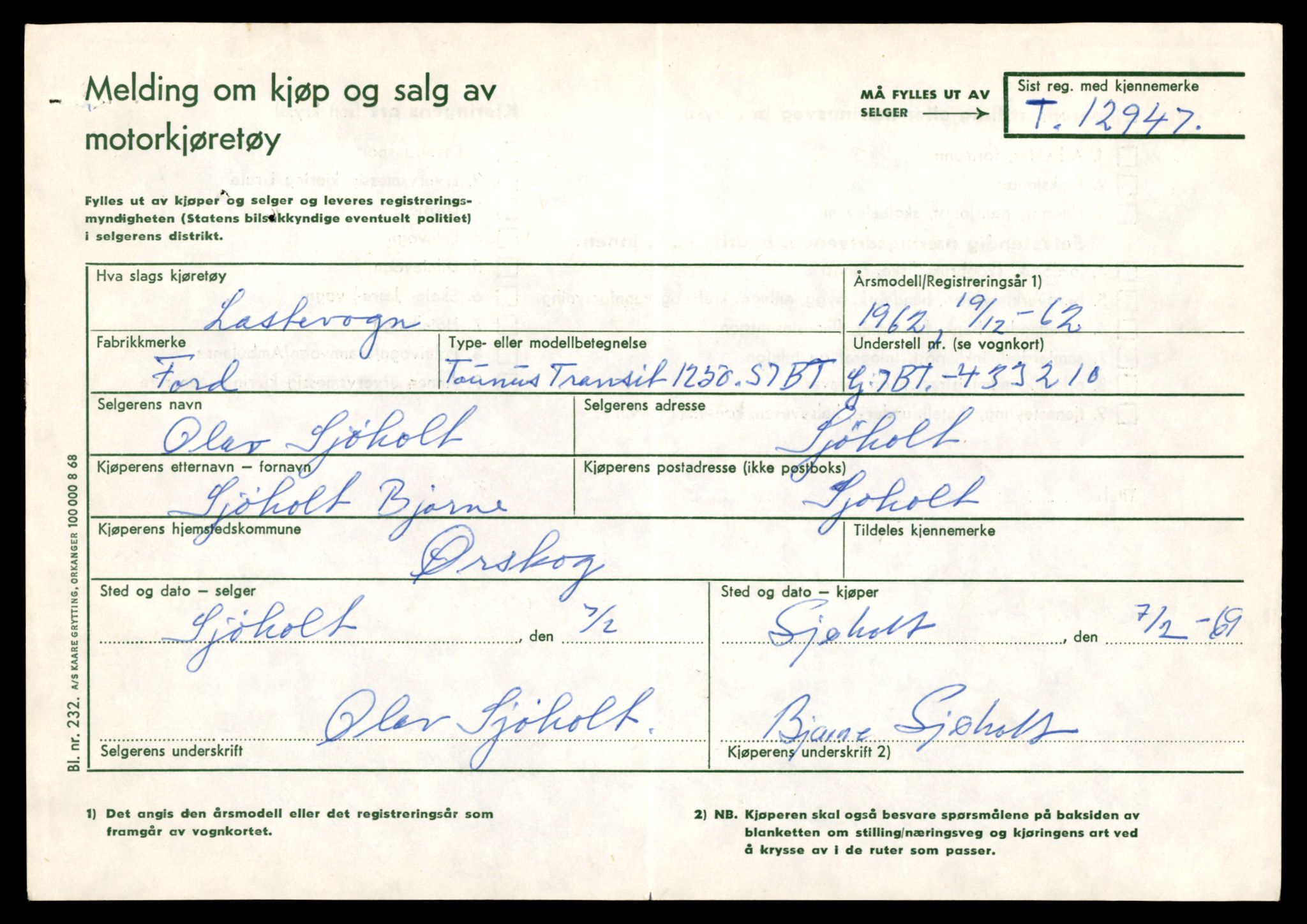 Møre og Romsdal vegkontor - Ålesund trafikkstasjon, AV/SAT-A-4099/F/Fe/L0036: Registreringskort for kjøretøy T 12831 - T 13030, 1927-1998, s. 1799