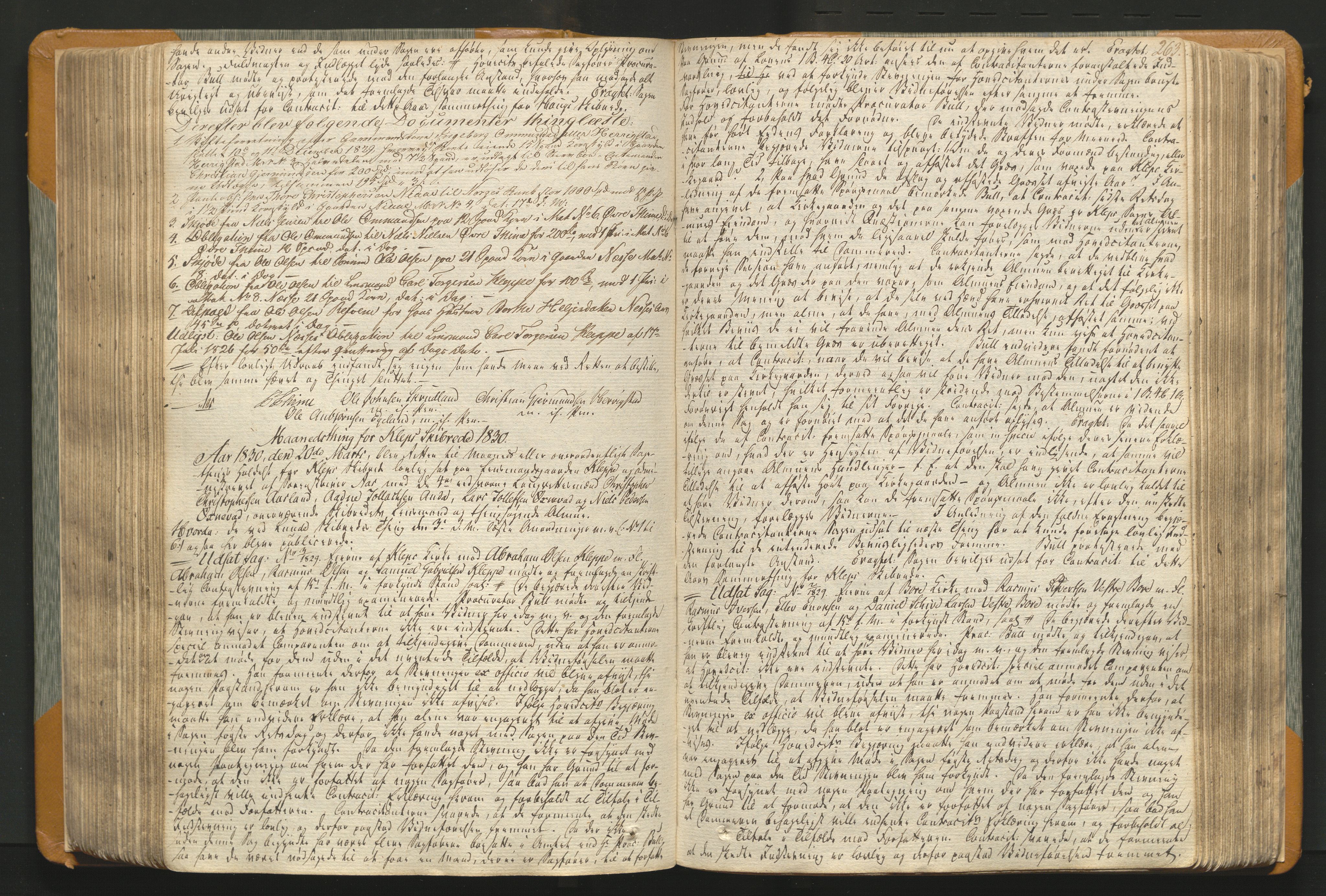 Jæren og Dalane sorenskriveri, AV/SAST-A-100306/3/30/30BAB/L0001: Tingbok for Jæren, 1821-1835, s. 262b-263a