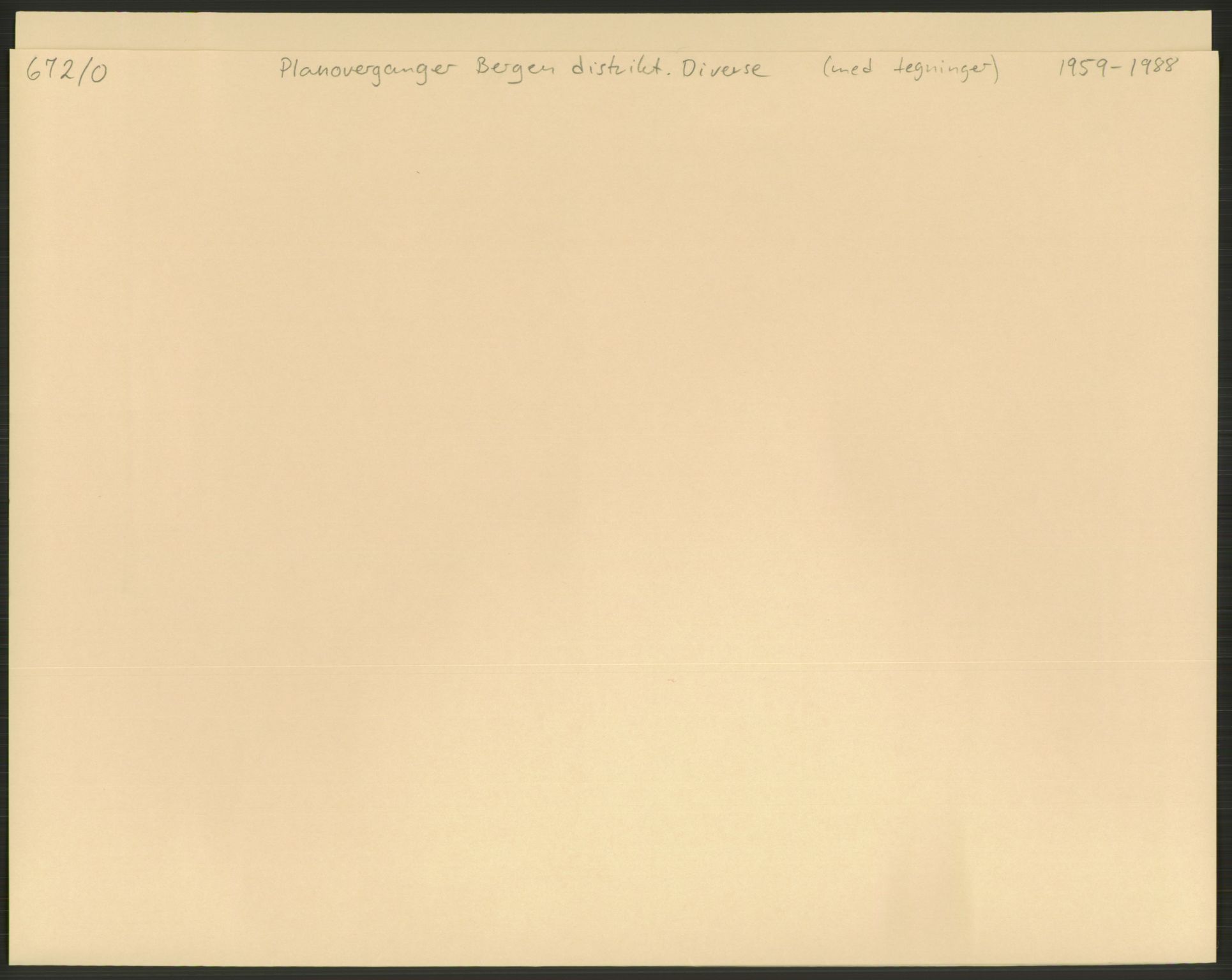 Norges Statsbaner, Driftsavdelingen, AV/RA-S-5409/D/L0498/0002: Planoverganger. Stavanger distrikt. Bergen distrikt / Planoverganger Bergen distrikt. Diverse (med tegninger), 1959-1988, s. 1