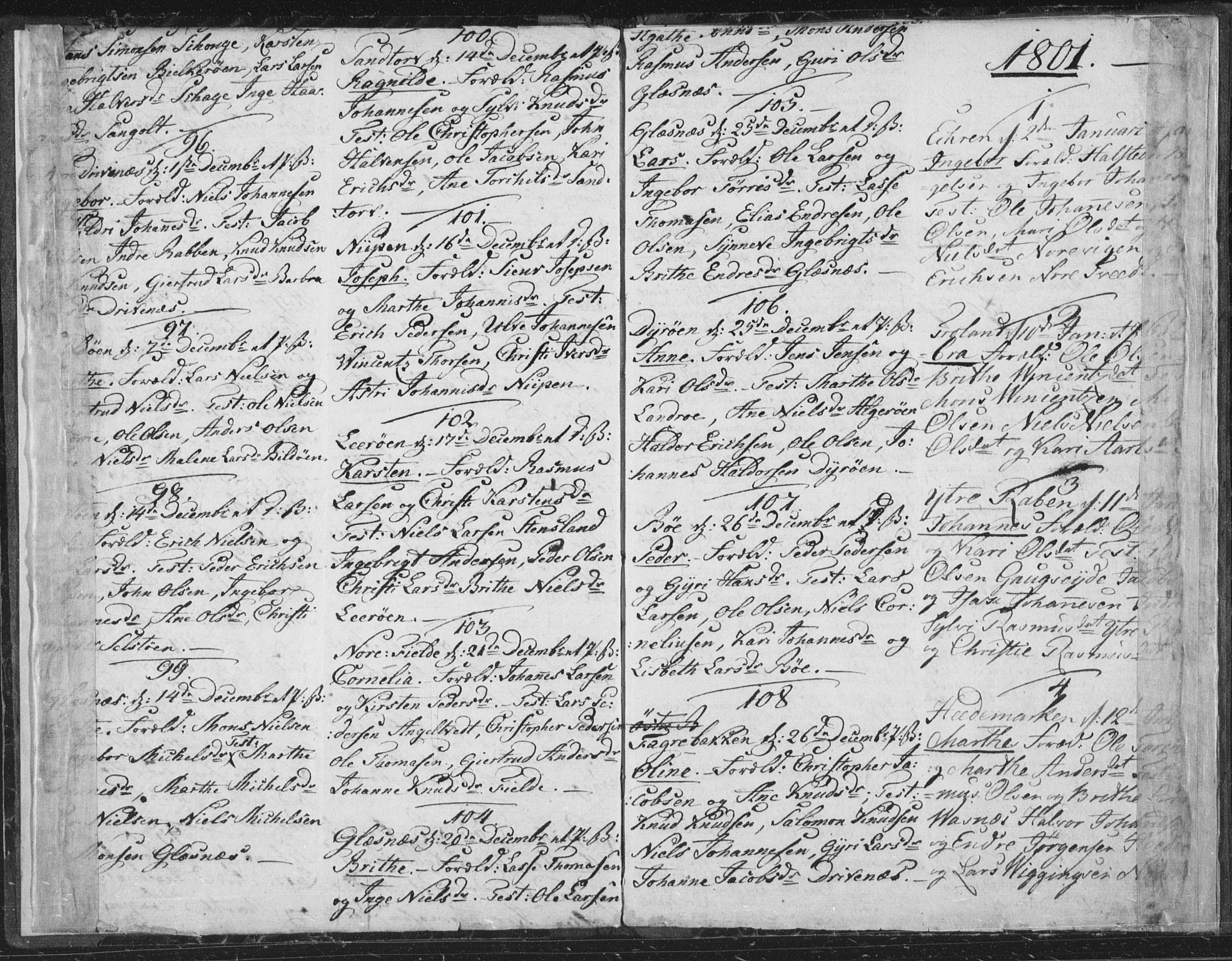 Sund sokneprestembete, AV/SAB-A-99930: Ministerialbok nr. A 9, 1799-1803