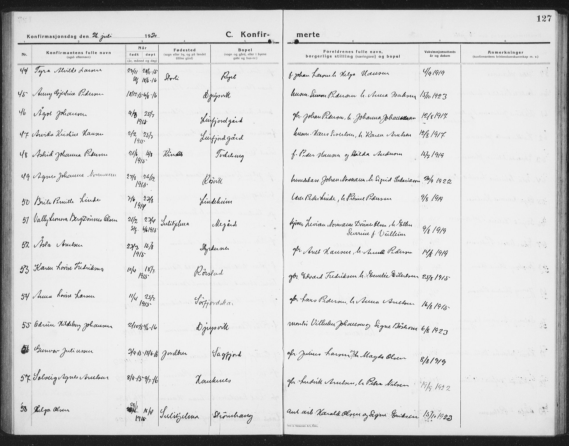 Ministerialprotokoller, klokkerbøker og fødselsregistre - Nordland, AV/SAT-A-1459/854/L0788: Klokkerbok nr. 854C04, 1926-1940, s. 127