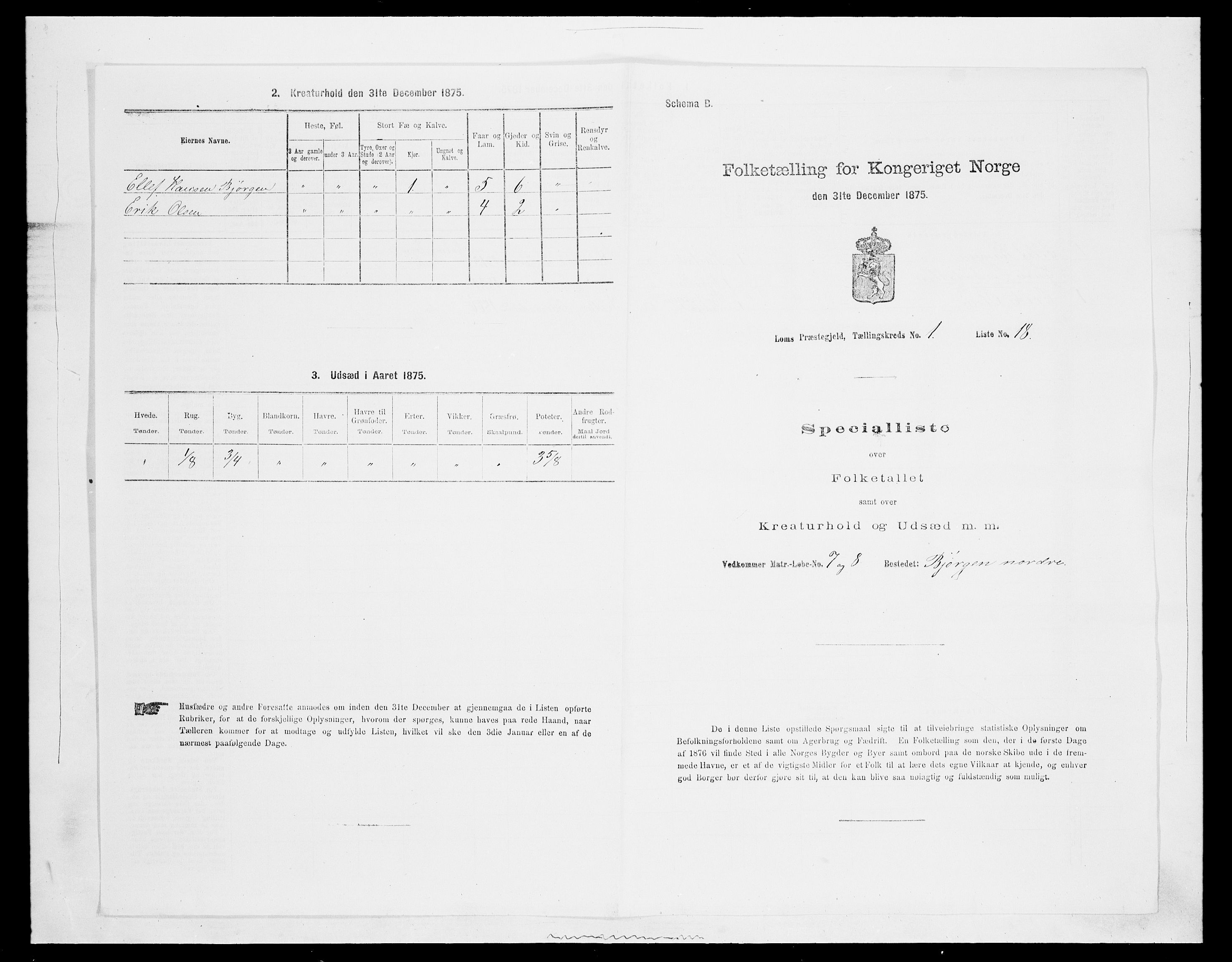SAH, Folketelling 1875 for 0514P Lom prestegjeld, 1875, s. 95