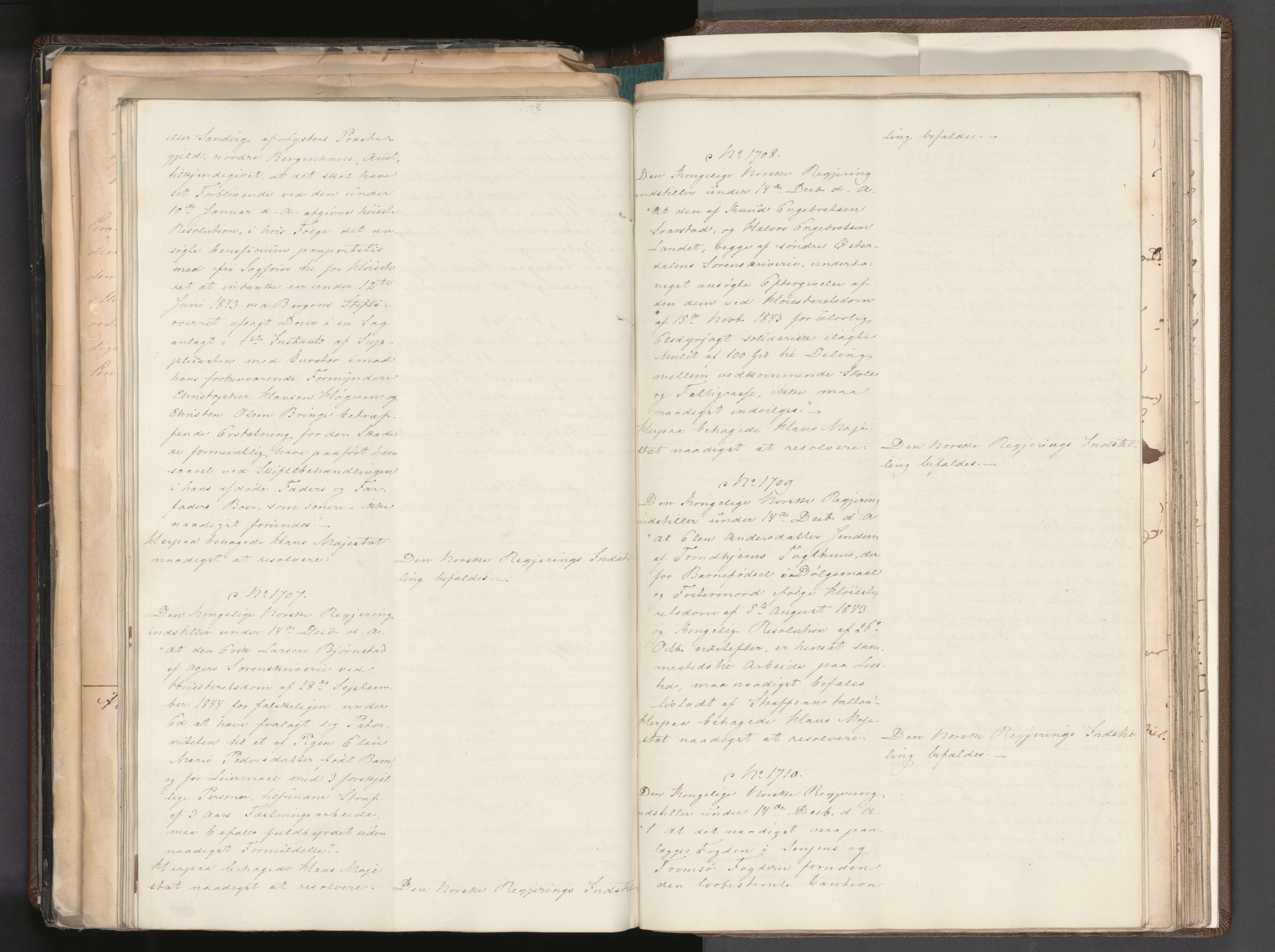 Statsrådssekretariatet, AV/RA-S-1001/A/Ab/L0060: Kgl. res. nr. 780-1719, 2. halvår, 1844