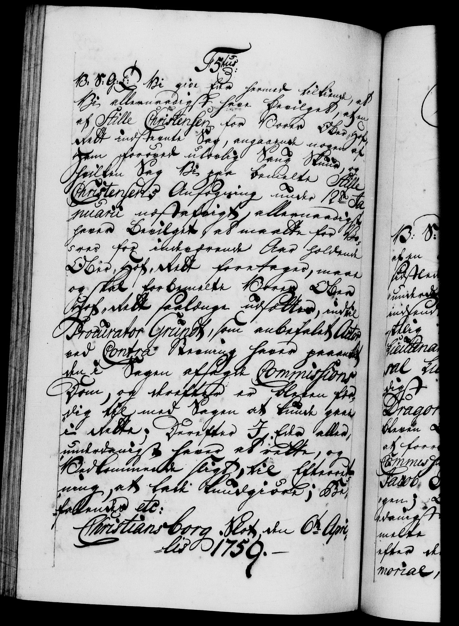 Danske Kanselli 1572-1799, AV/RA-EA-3023/F/Fc/Fca/Fcab/L0036: Norske tegnelser, 1757-1761, s. 459b