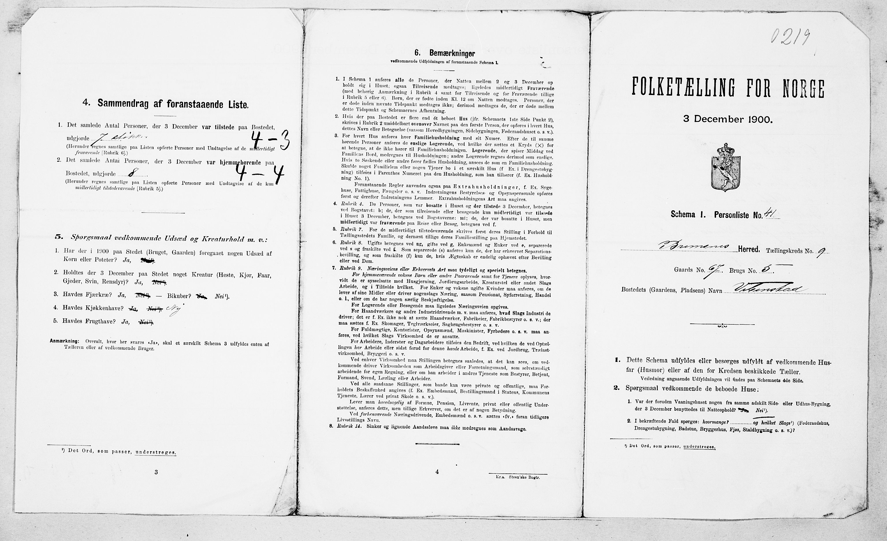 SAT, Folketelling 1900 for 1554 Bremsnes herred, 1900, s. 1028