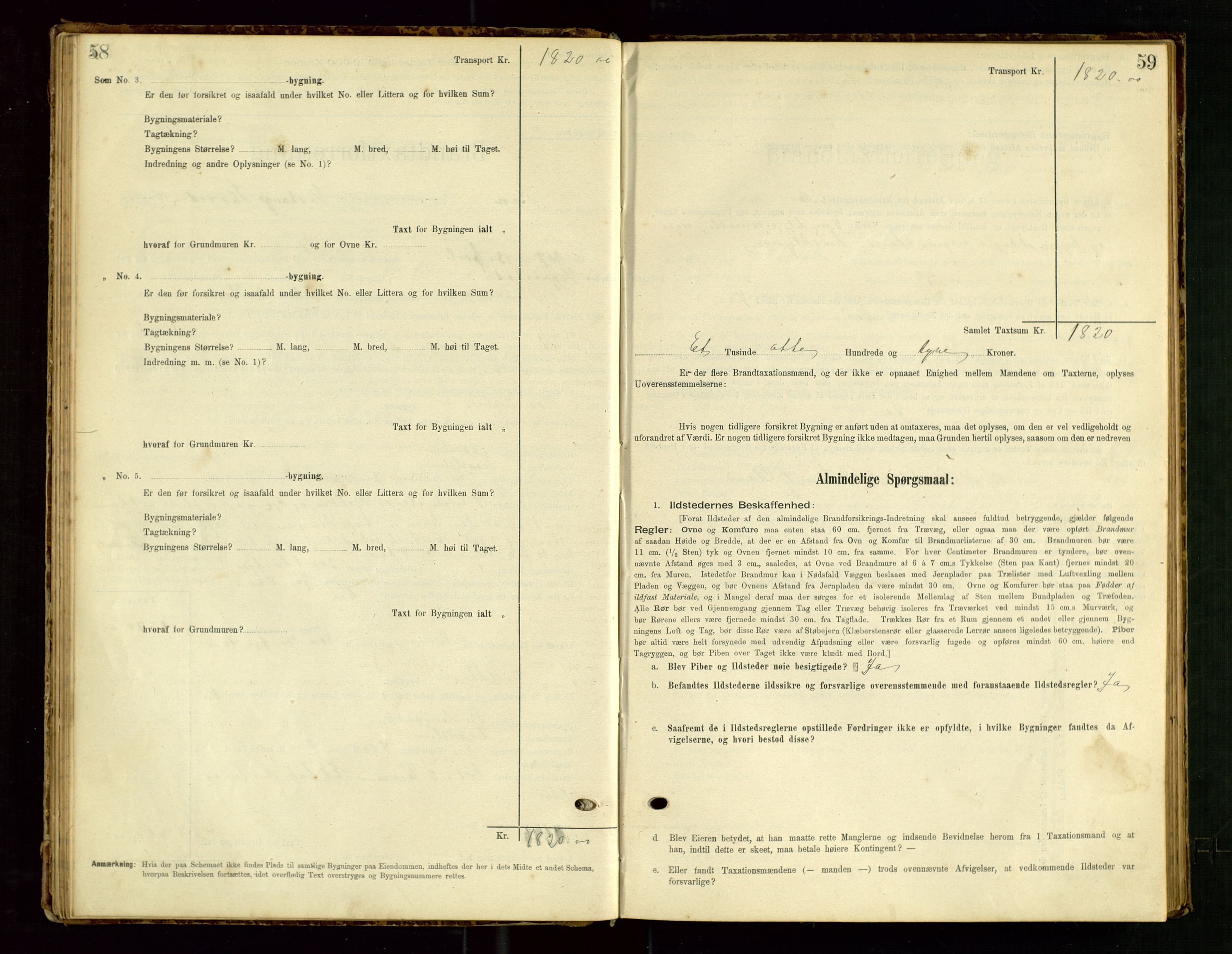 Hå lensmannskontor, SAST/A-100456/Goa/L0003: Takstprotokoll (skjema), 1895-1911, s. 58-59