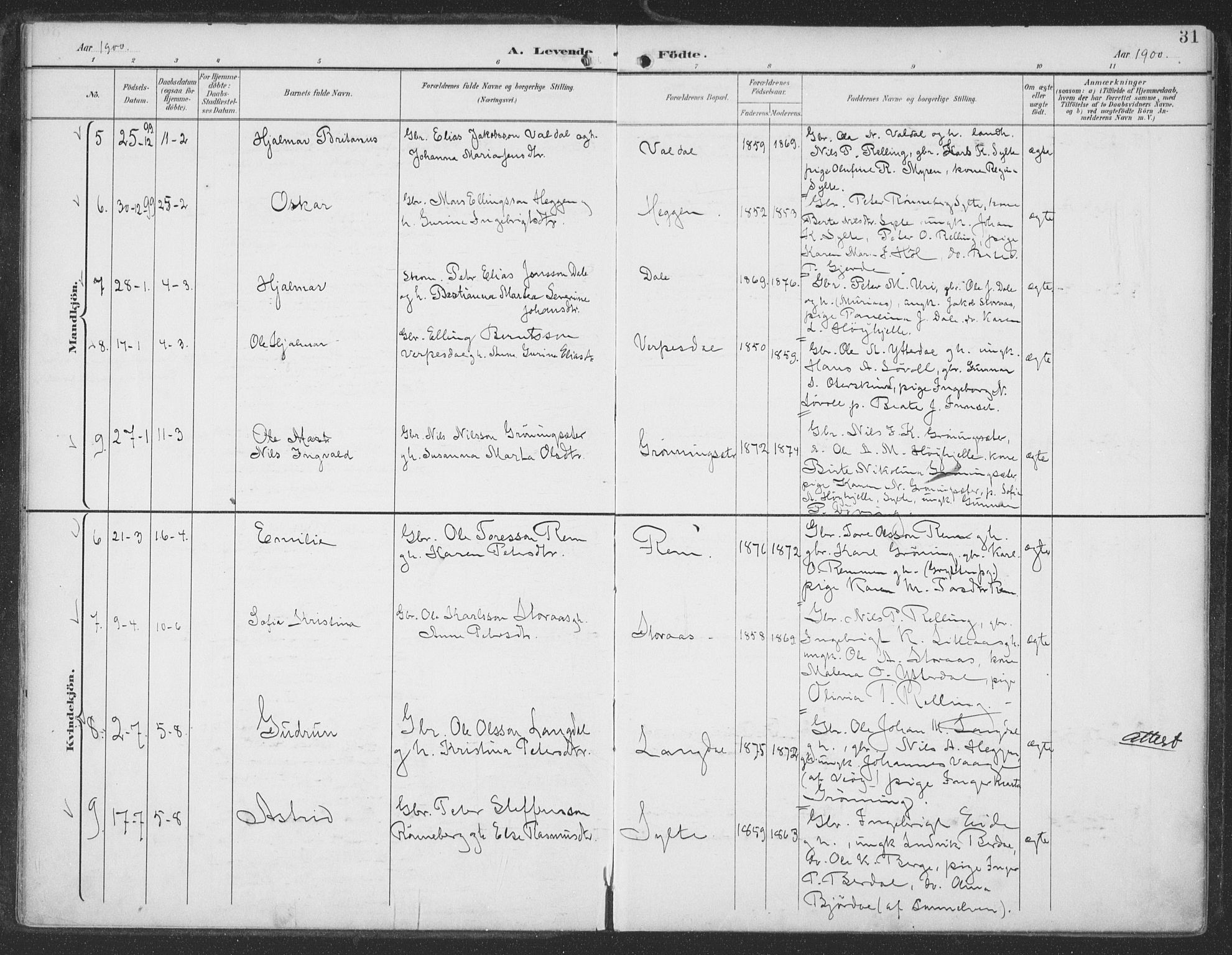 Ministerialprotokoller, klokkerbøker og fødselsregistre - Møre og Romsdal, SAT/A-1454/519/L0256: Ministerialbok nr. 519A15, 1895-1912, s. 31