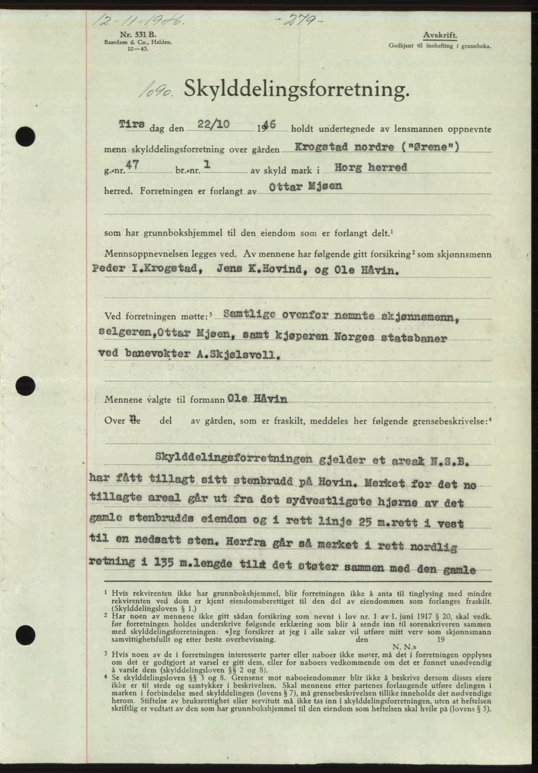 Gauldal sorenskriveri, SAT/A-0014/1/2/2C: Pantebok nr. A2, 1946-1946, Dagboknr: 1090/1946