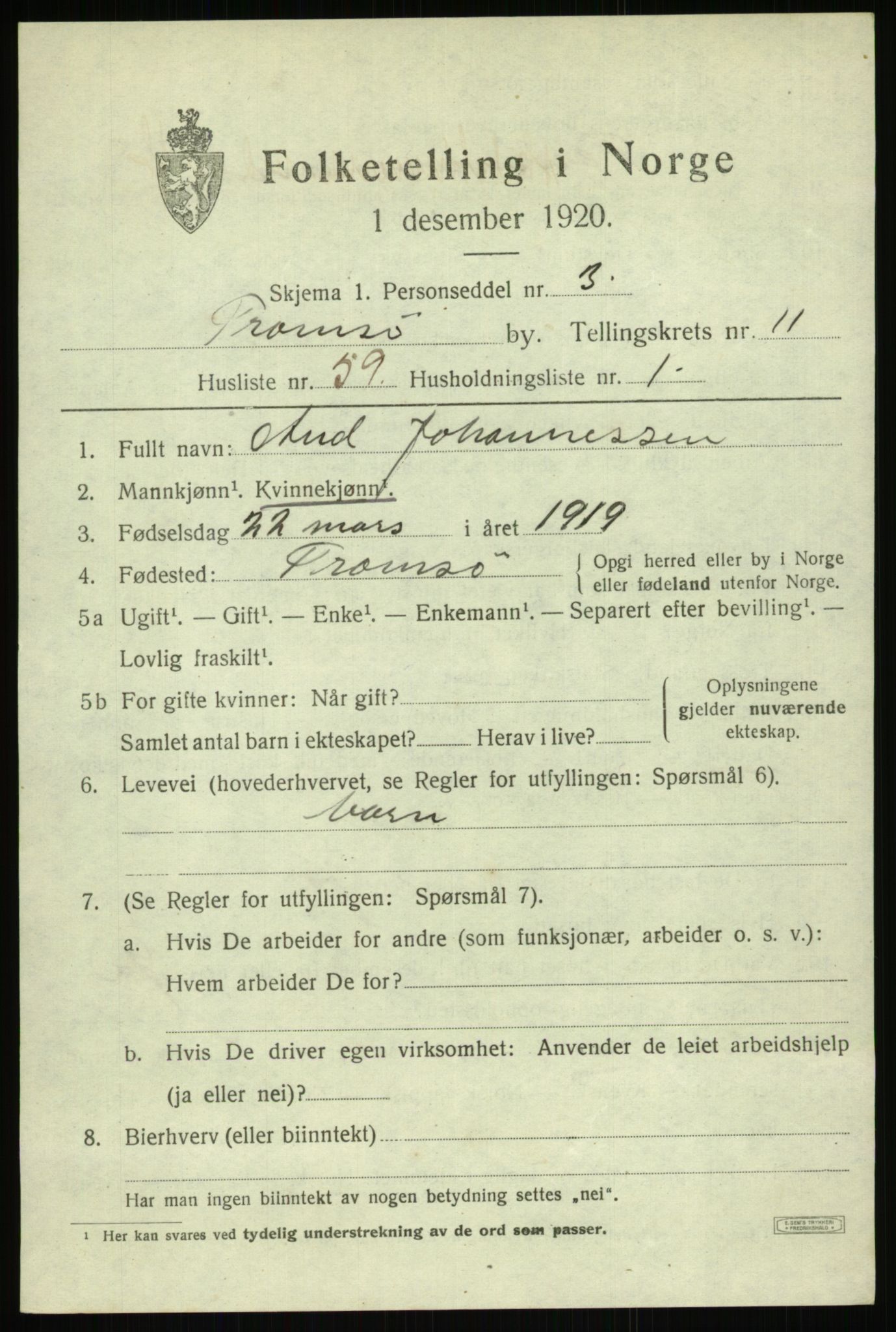 SATØ, Folketelling 1920 for 1902 Tromsø kjøpstad, 1920, s. 23267