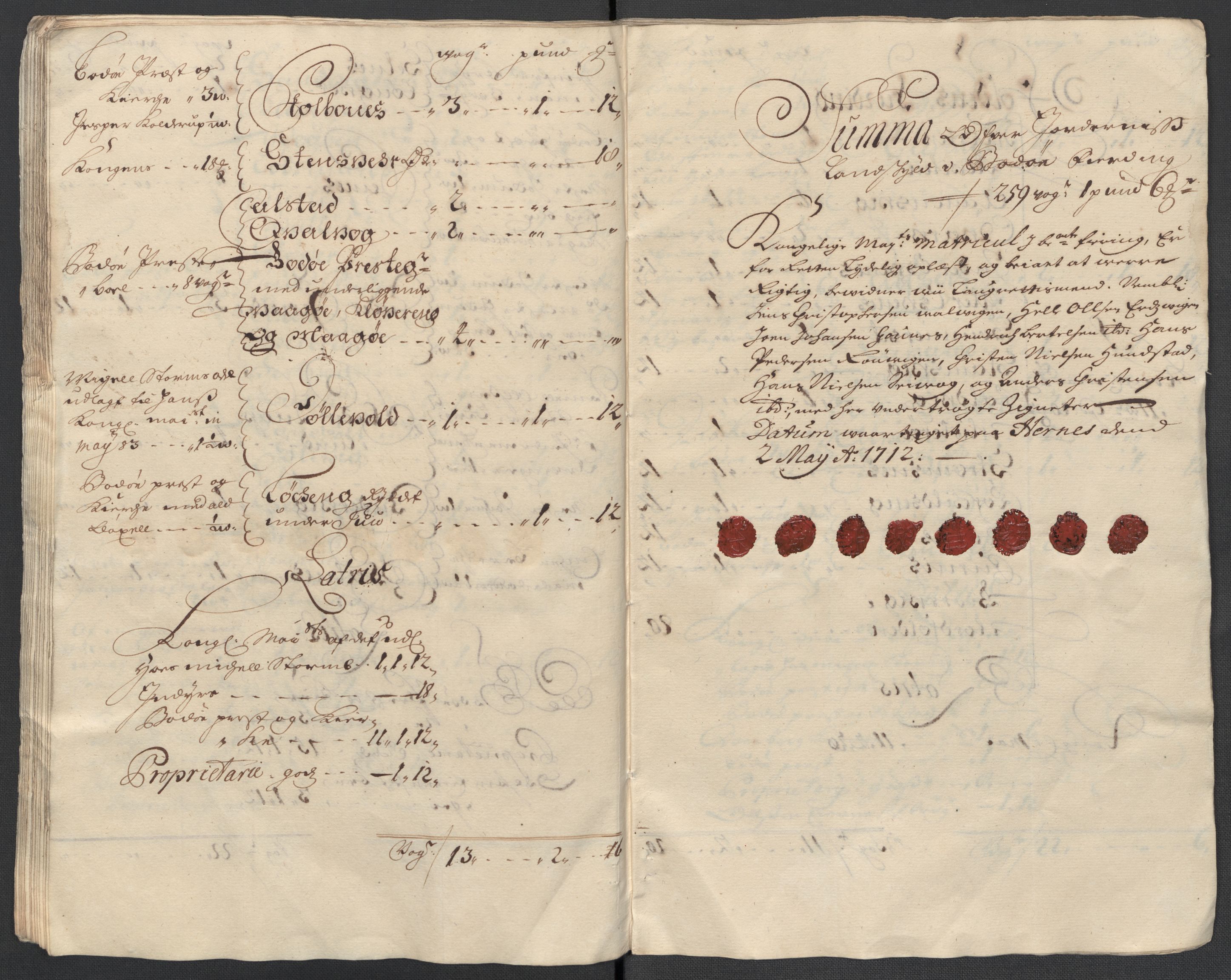 Rentekammeret inntil 1814, Reviderte regnskaper, Fogderegnskap, RA/EA-4092/R66/L4582: Fogderegnskap Salten, 1711-1712, s. 319