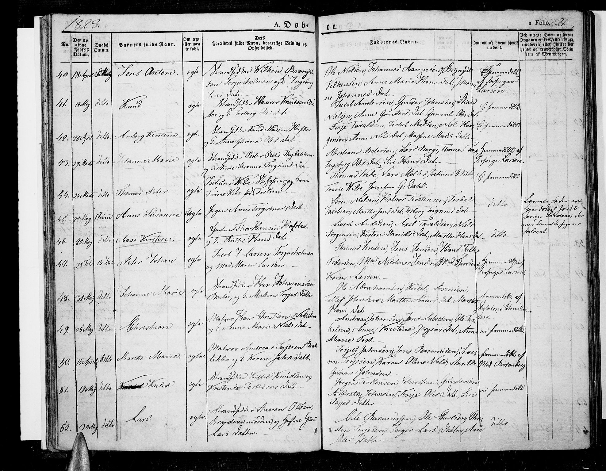 Tromøy sokneprestkontor, AV/SAK-1111-0041/F/Fa/L0003: Ministerialbok nr. A 3, 1825-1837, s. 21