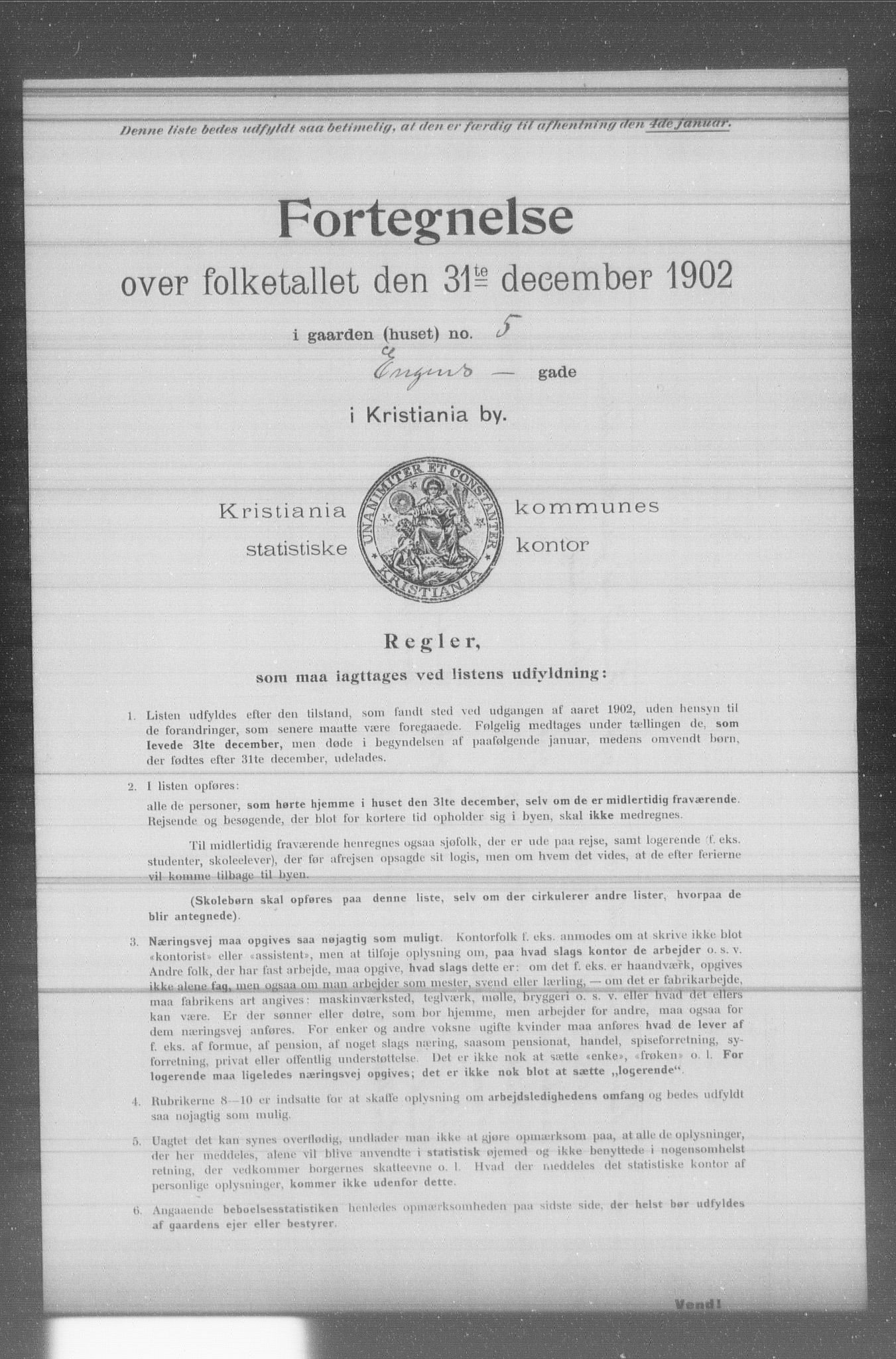 OBA, Kommunal folketelling 31.12.1902 for Kristiania kjøpstad, 1902, s. 4136