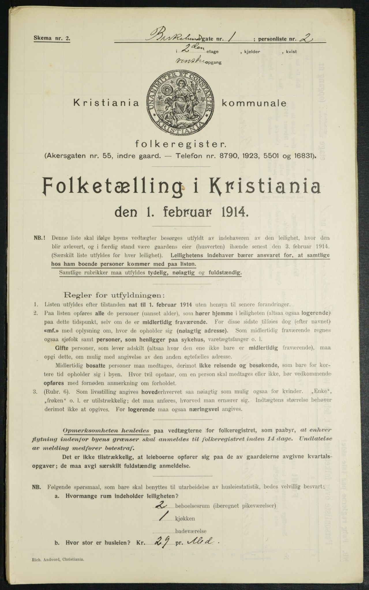 OBA, Kommunal folketelling 1.2.1914 for Kristiania, 1914, s. 5017