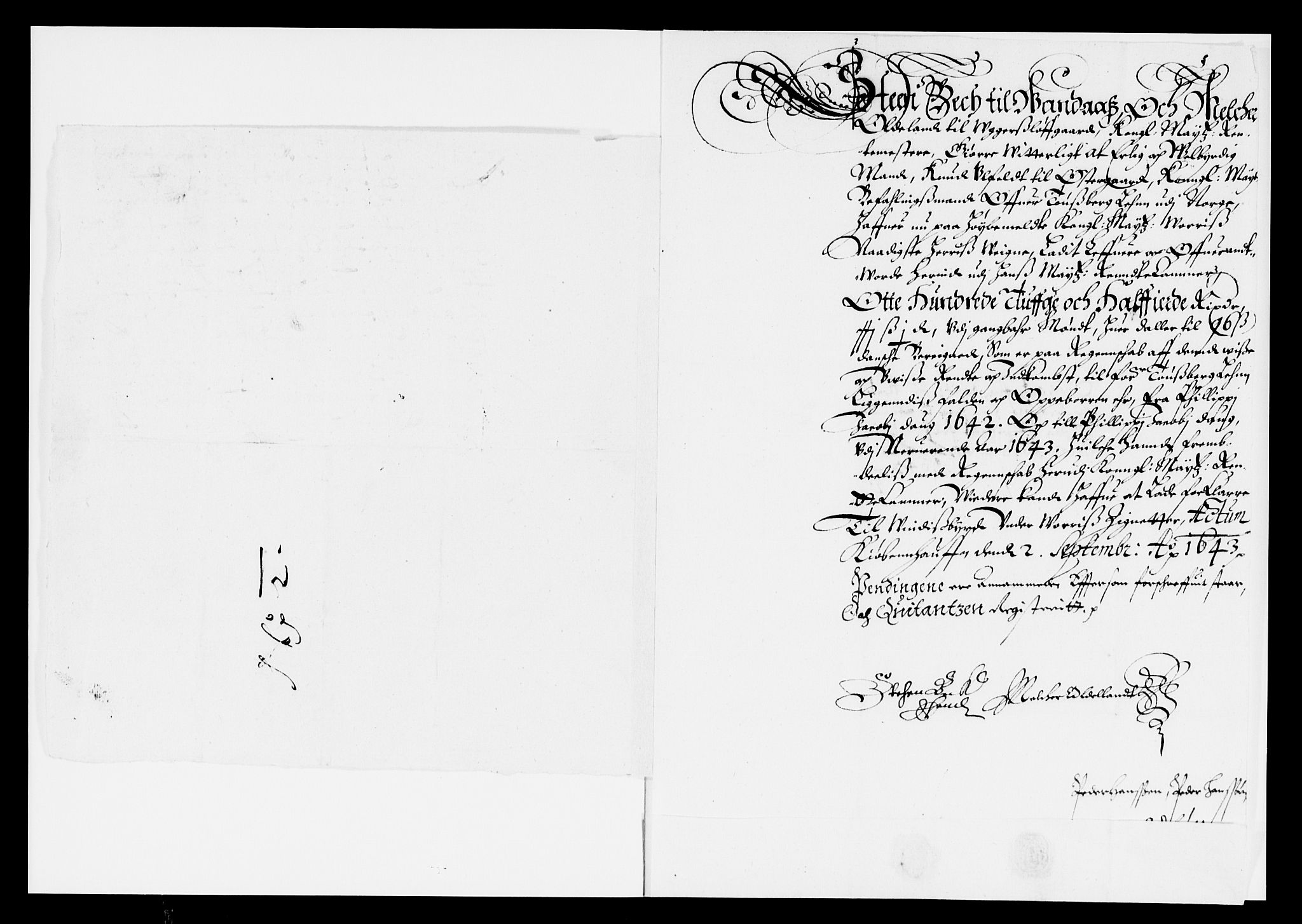 Rentekammeret inntil 1814, Reviderte regnskaper, Lensregnskaper, RA/EA-5023/R/Rb/Rbo/L0023: Tønsberg len, 1641-1643