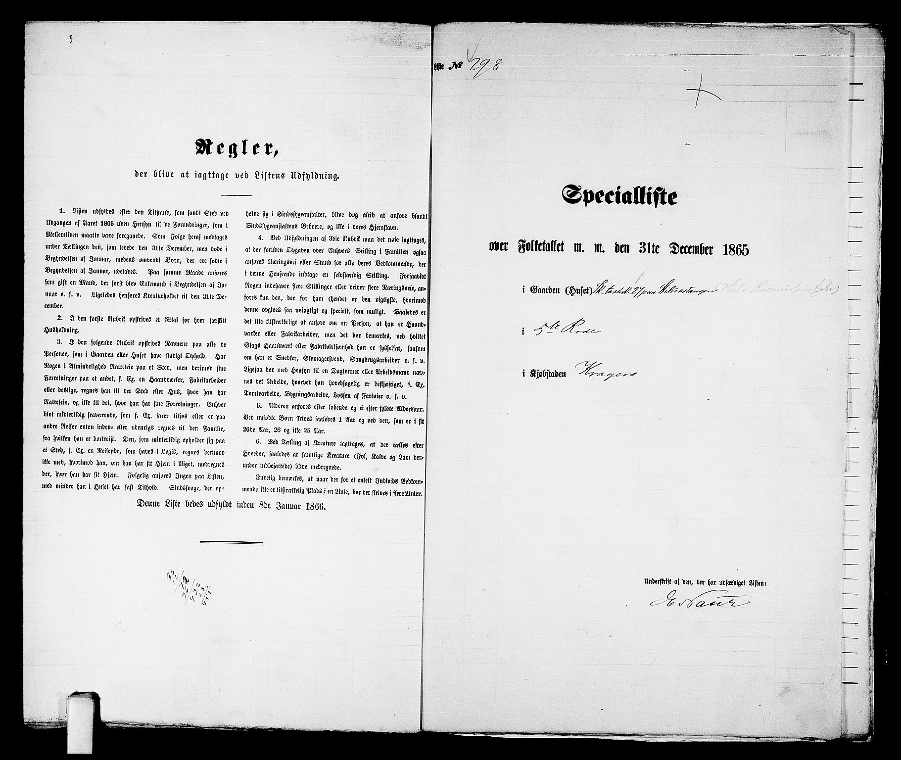 RA, Folketelling 1865 for 0801B Kragerø prestegjeld, Kragerø kjøpstad, 1865, s. 606