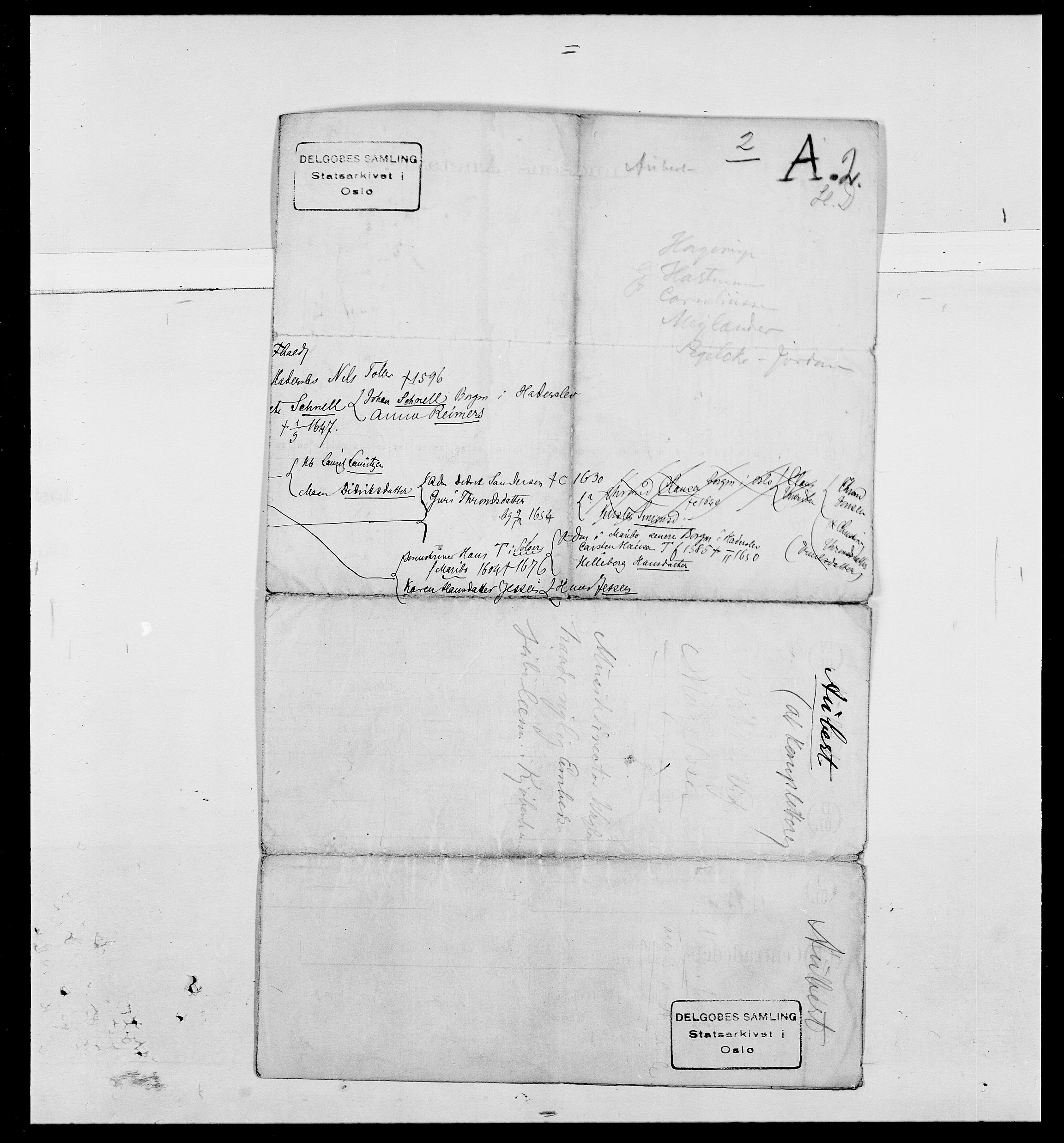Delgobe, Charles Antoine - samling, SAO/PAO-0038/D/Da/L0002: Anker, Ancher - Bauner, s. 578