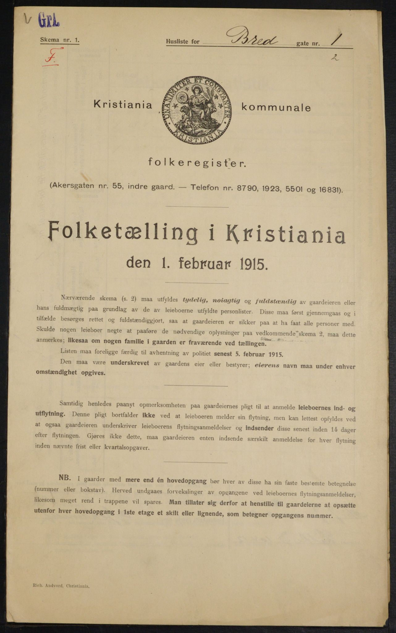 OBA, Kommunal folketelling 1.2.1915 for Kristiania, 1915, s. 8040